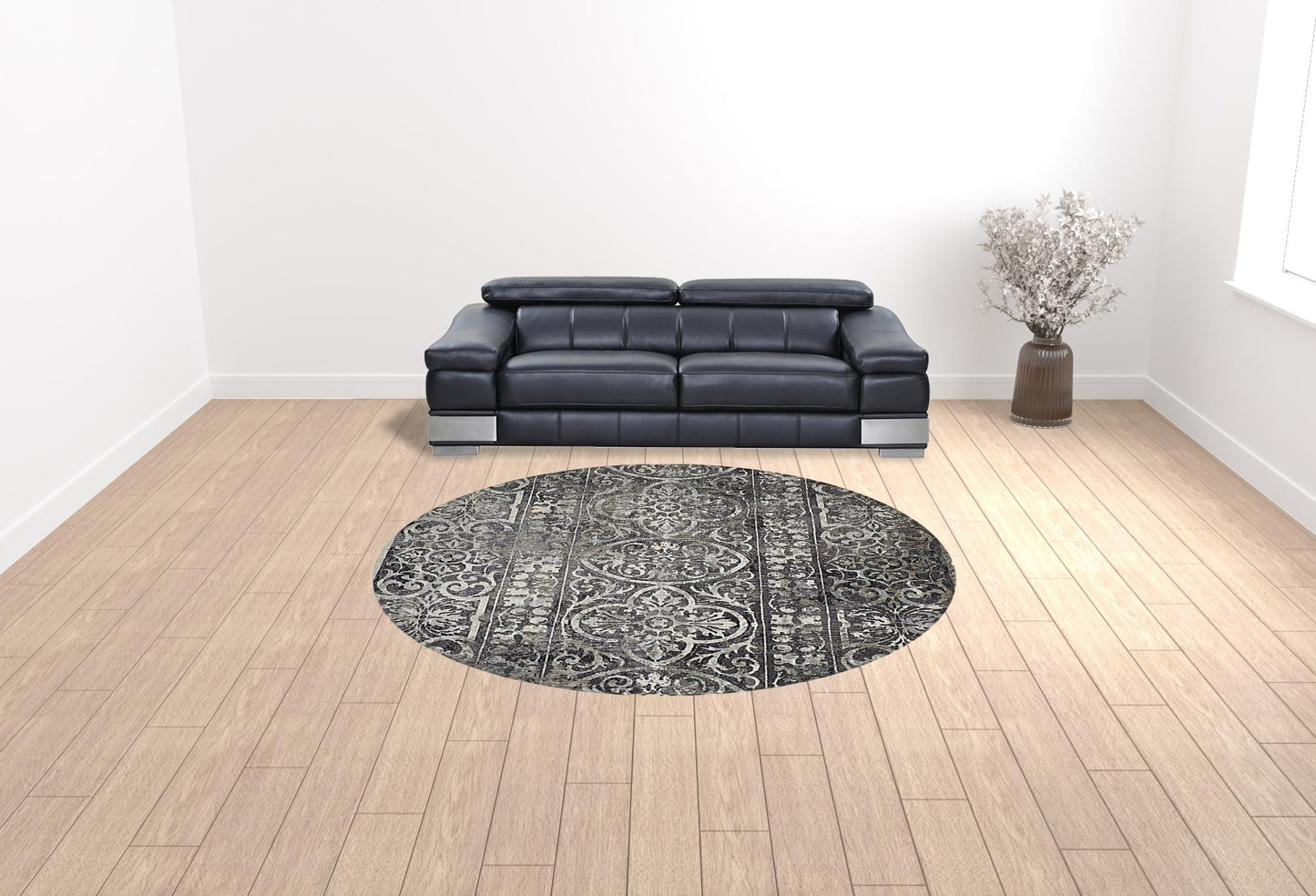 4' X 6' Gray Ivory And Taupe Abstract Stain Resistant Area Rug