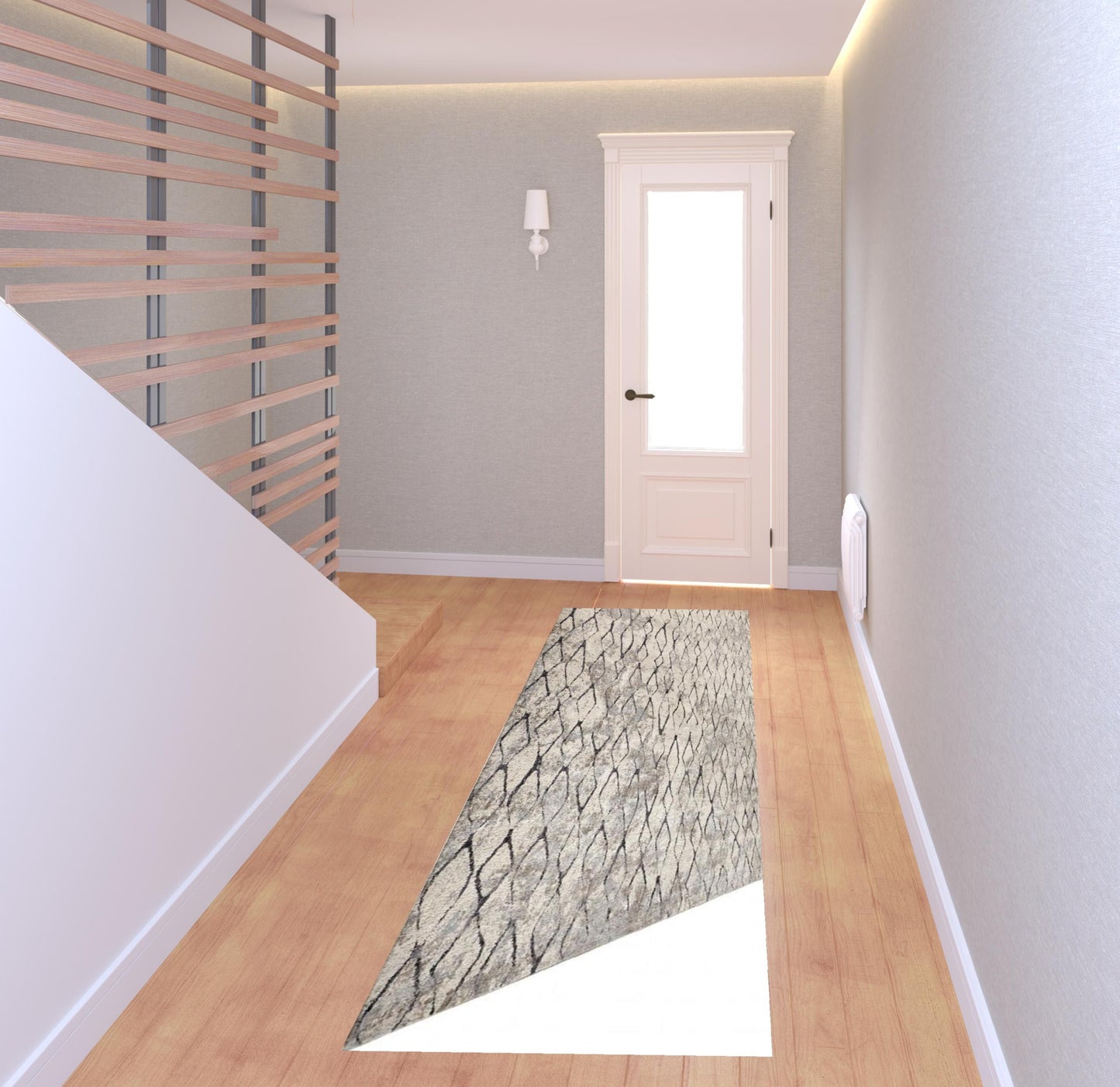 4' X 6' Ivory Gray And Taupe Abstract Stain Resistant Area Rug