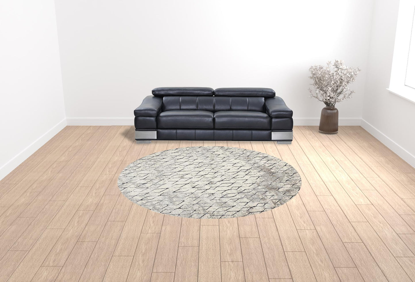 4' X 6' Ivory Gray And Taupe Abstract Stain Resistant Area Rug