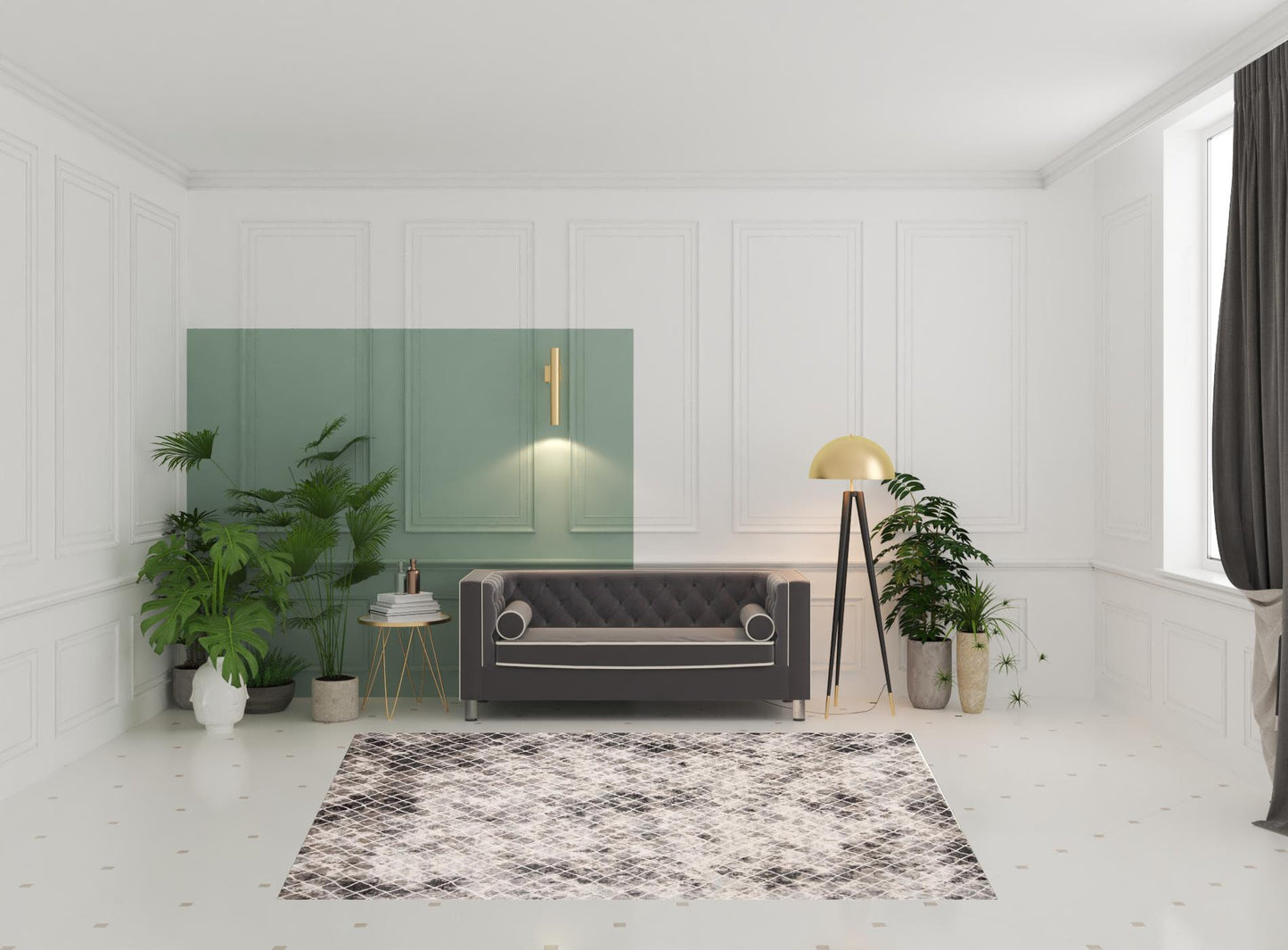 7' X 10' Ivory Gray And Taupe Abstract Stain Resistant Area Rug