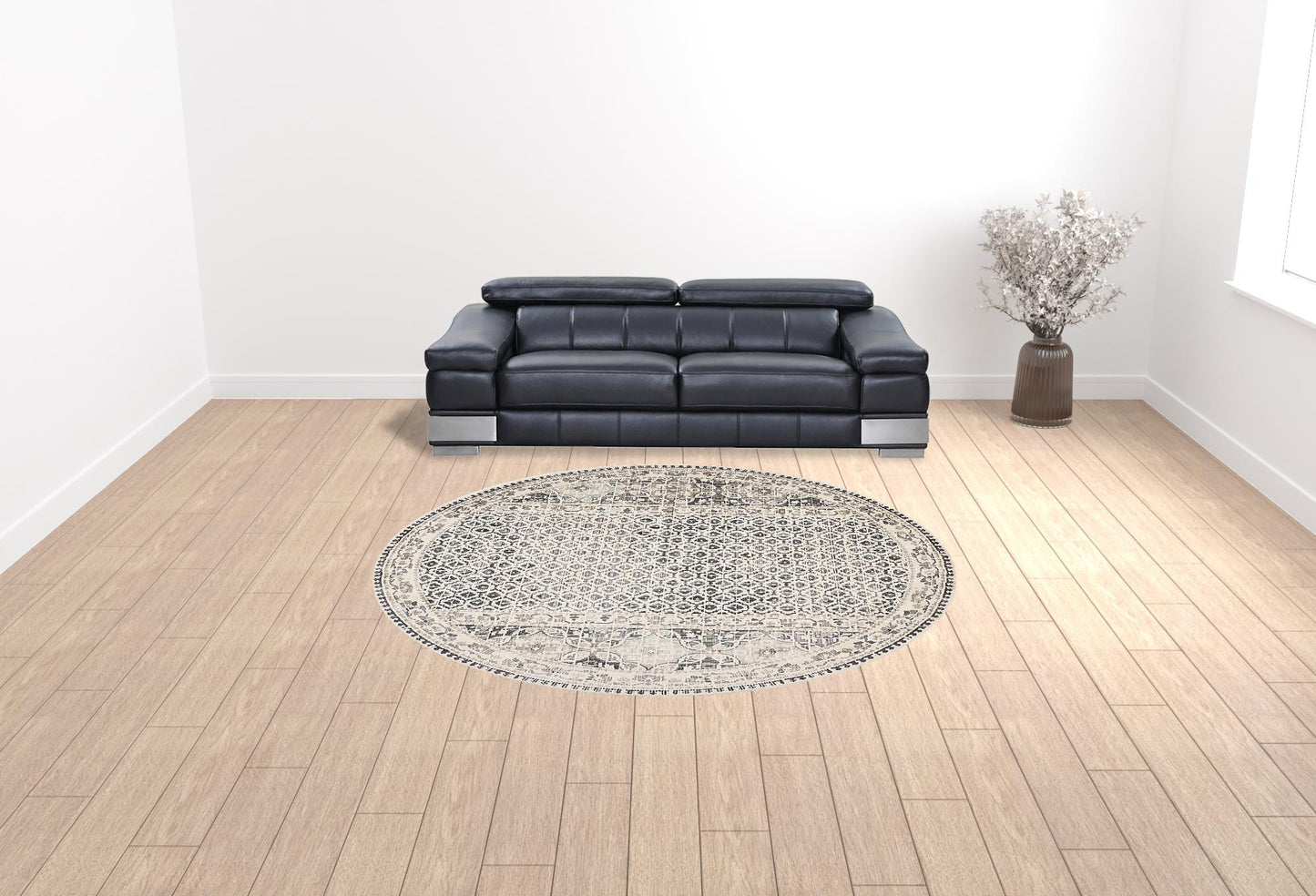 4' X 6' Ivory Taupe And Gray Abstract Stain Resistant Area Rug