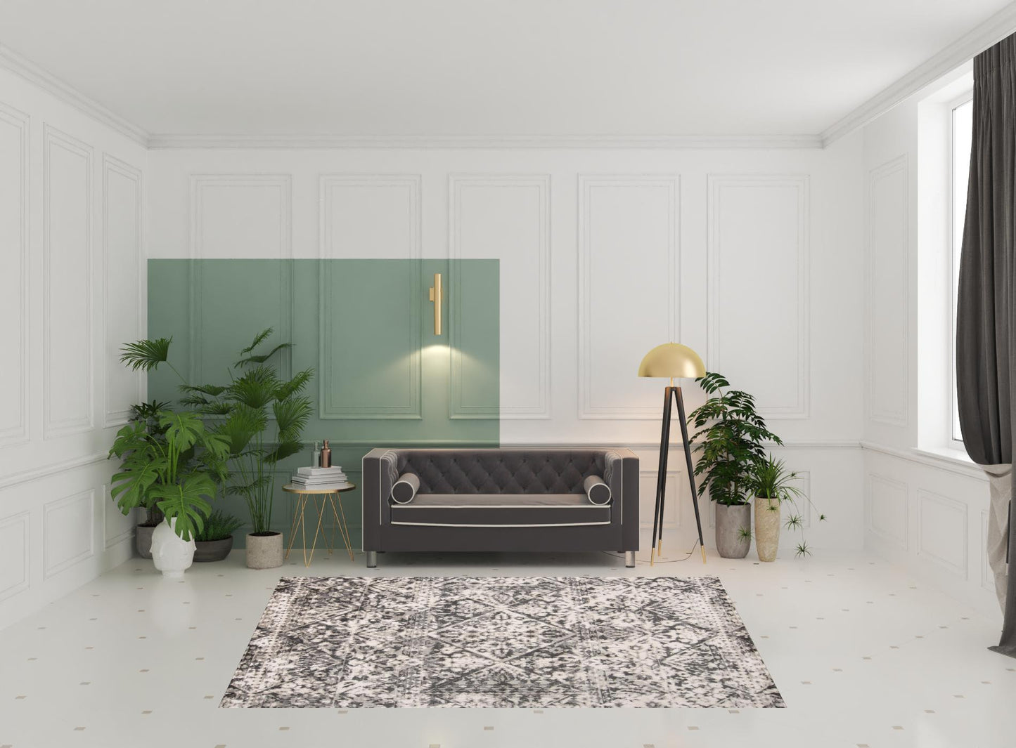 8' X 11' Gray Ivory And Silver Abstract Stain Resistant Area Rug