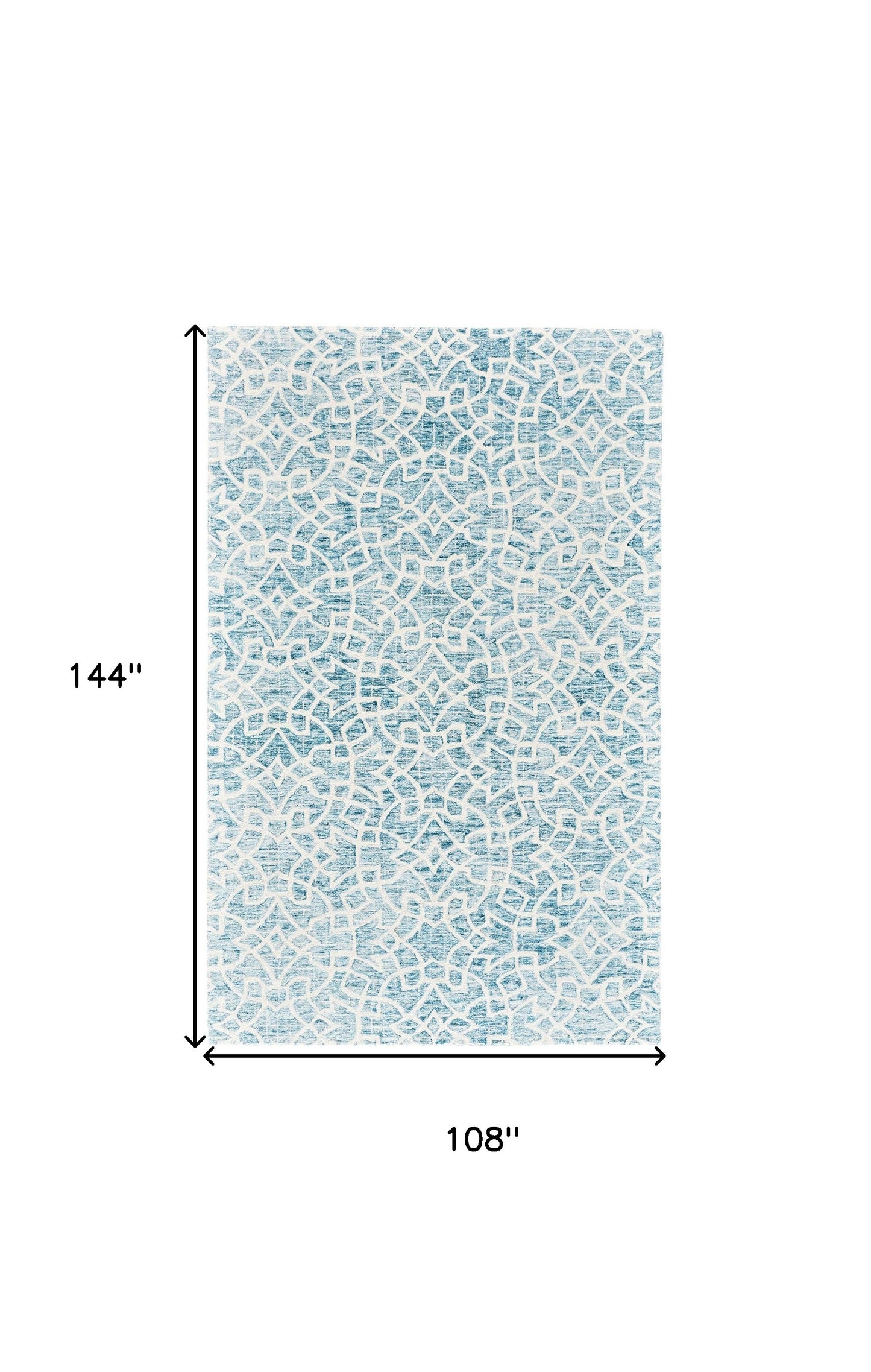 5' X 8' Blue And Ivory Wool Geometric Tufted Handmade Stain Resistant Area Rug
