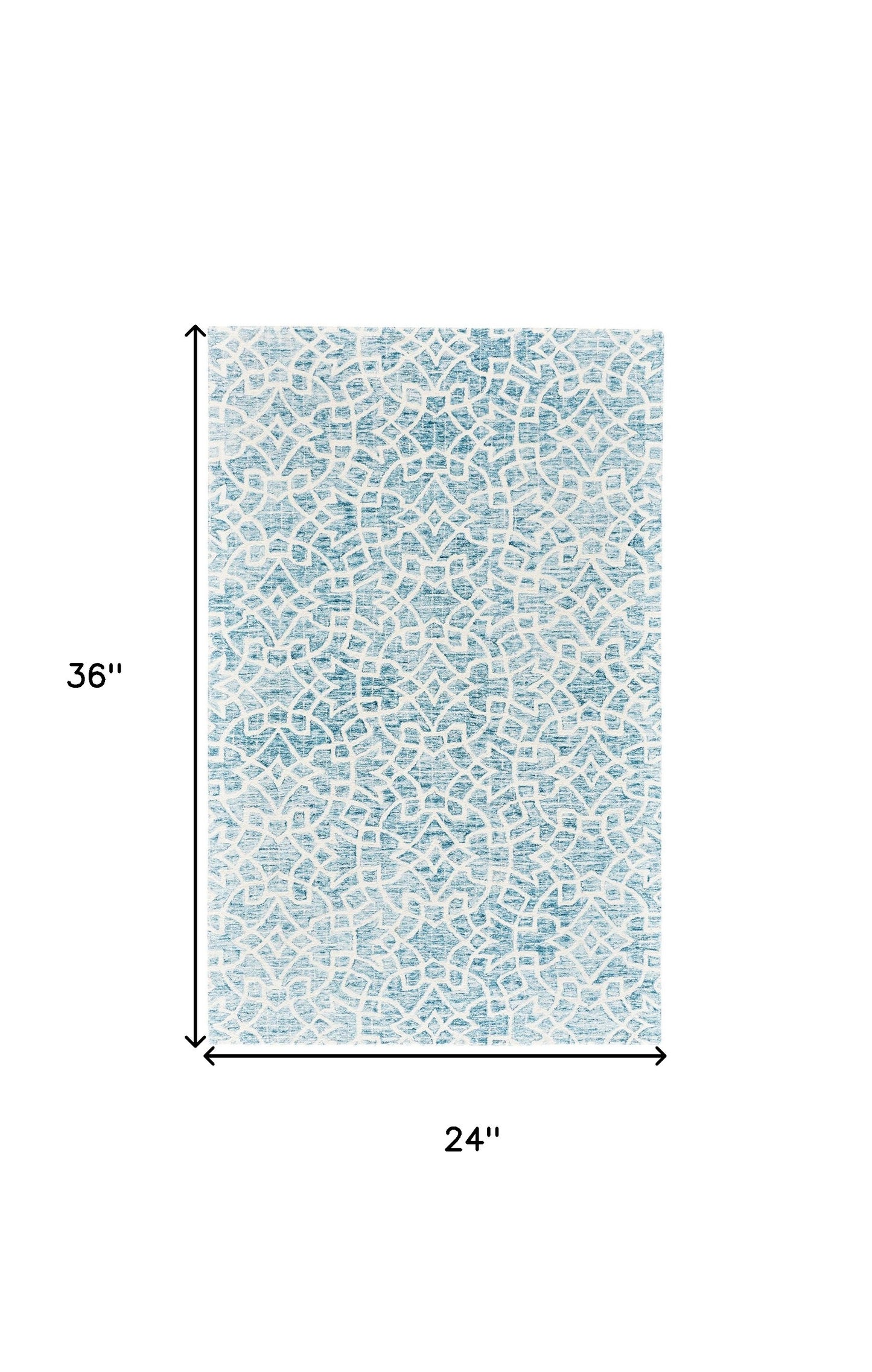 5' X 8' Blue And Ivory Wool Geometric Tufted Handmade Stain Resistant Area Rug