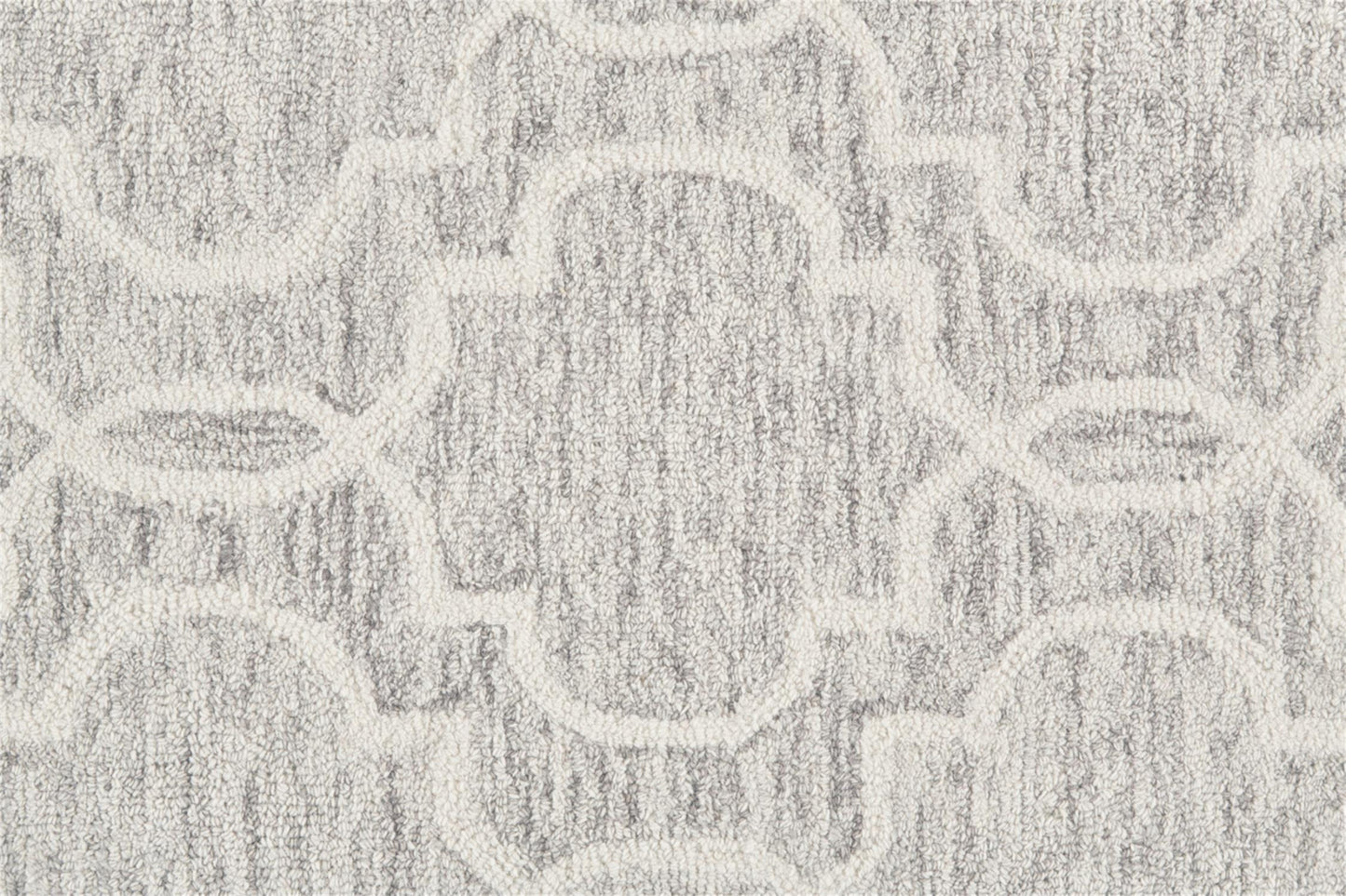 5' X 8' Gray And Ivory Wool Geometric Tufted Handmade Stain Resistant Area Rug