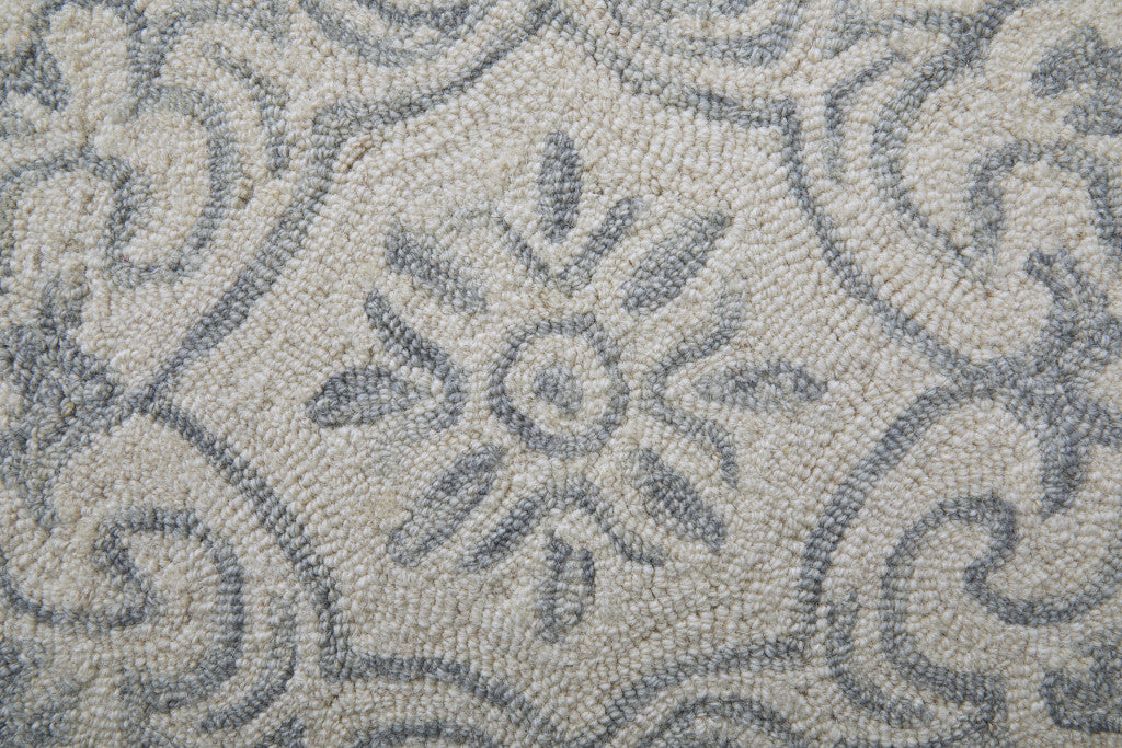 9' X 12' Blue And Ivory Wool Paisley Tufted Handmade Stain Resistant Area Rug