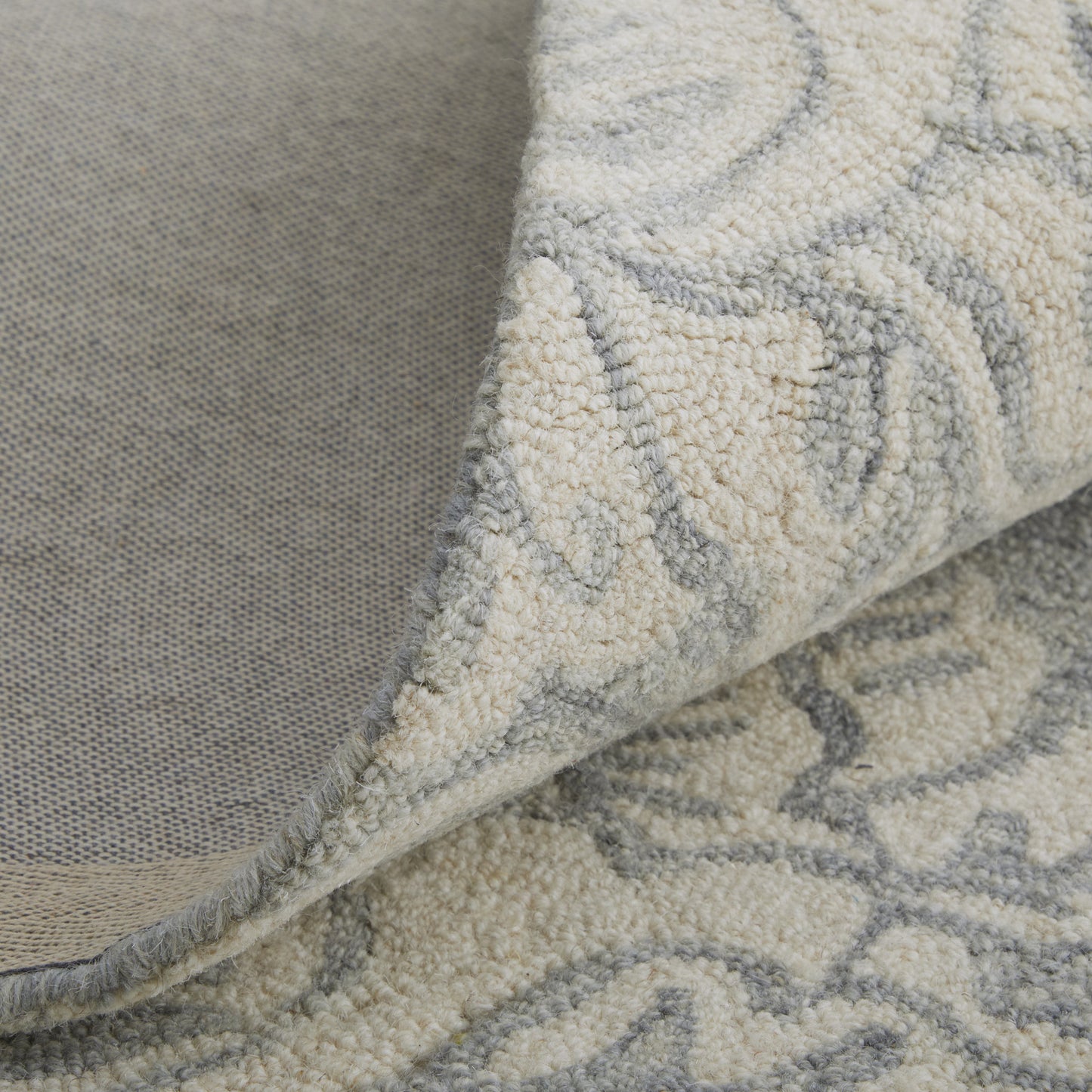 9' X 12' Blue And Ivory Wool Paisley Tufted Handmade Stain Resistant Area Rug