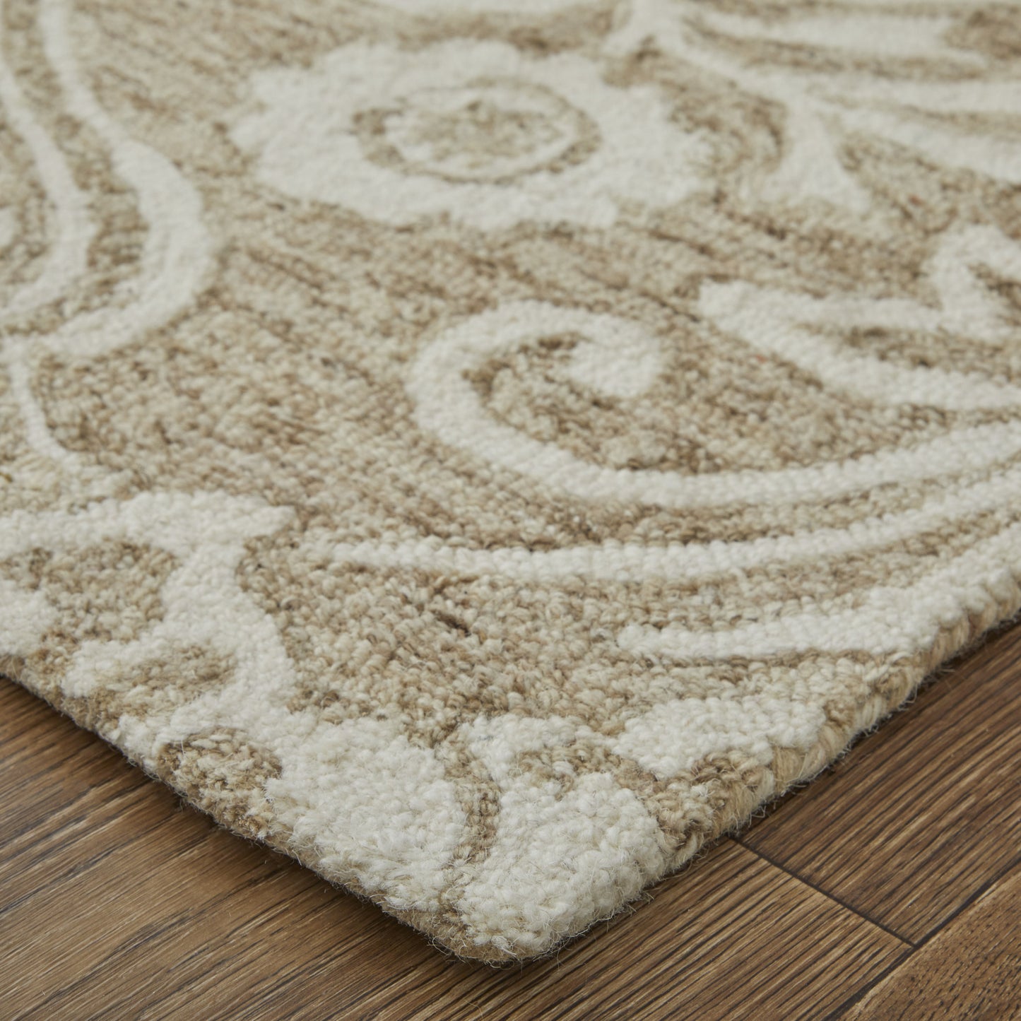 9' X 12' Blue And Ivory Wool Paisley Tufted Handmade Stain Resistant Area Rug