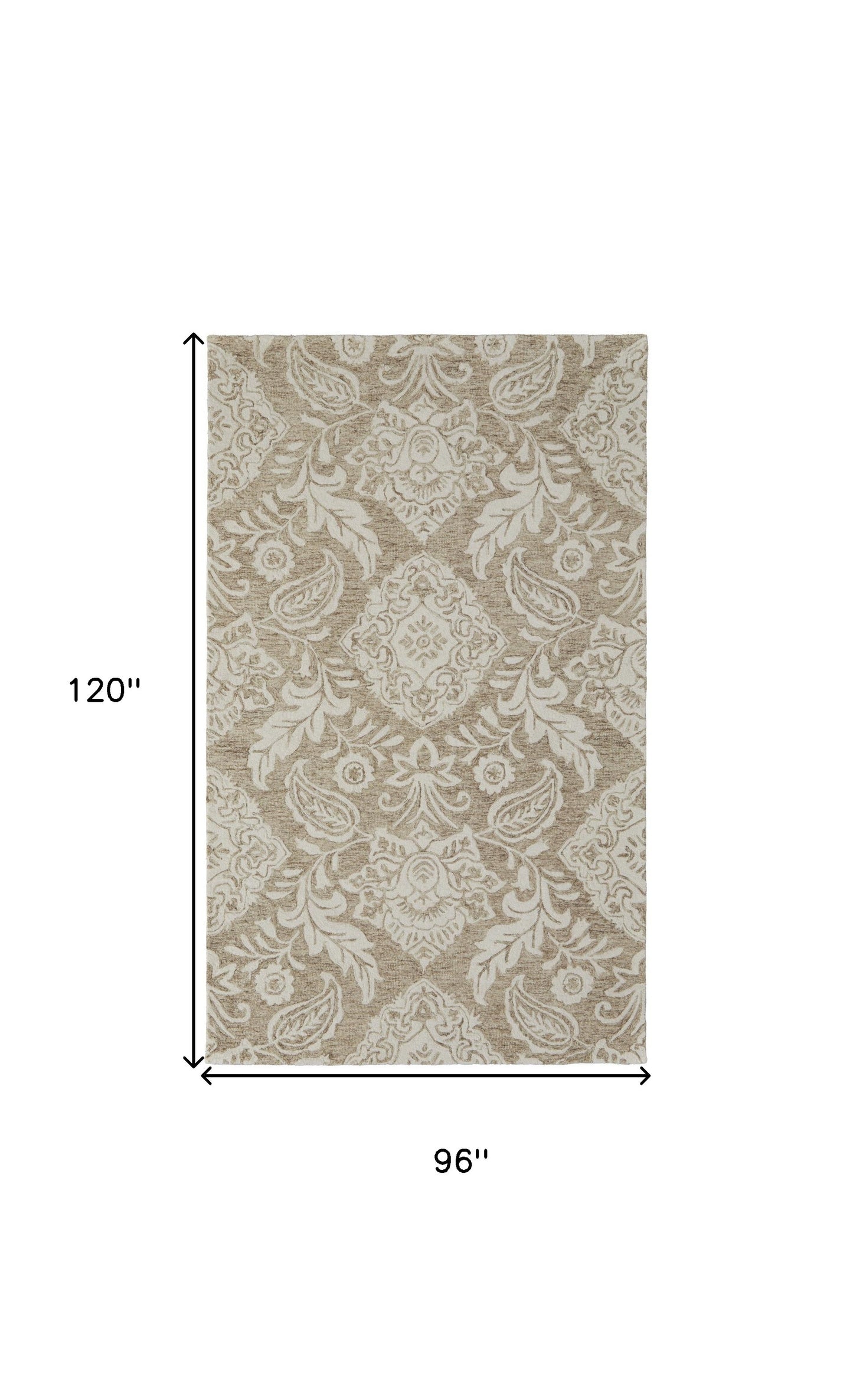 9' X 12' Blue And Ivory Wool Paisley Tufted Handmade Stain Resistant Area Rug
