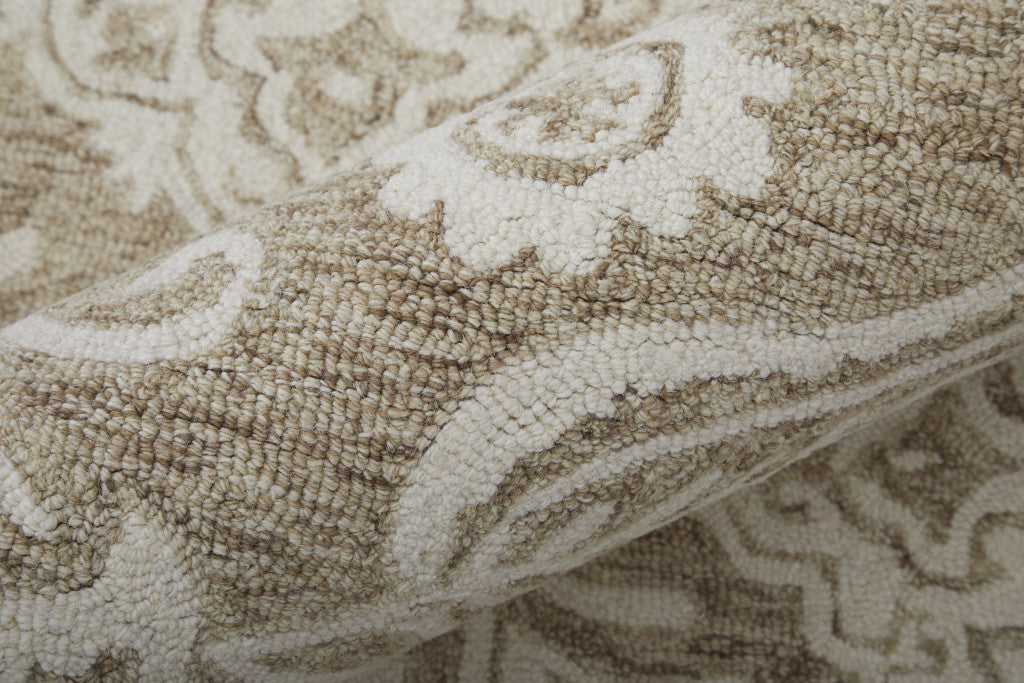 9' X 12' Blue And Ivory Wool Paisley Tufted Handmade Stain Resistant Area Rug