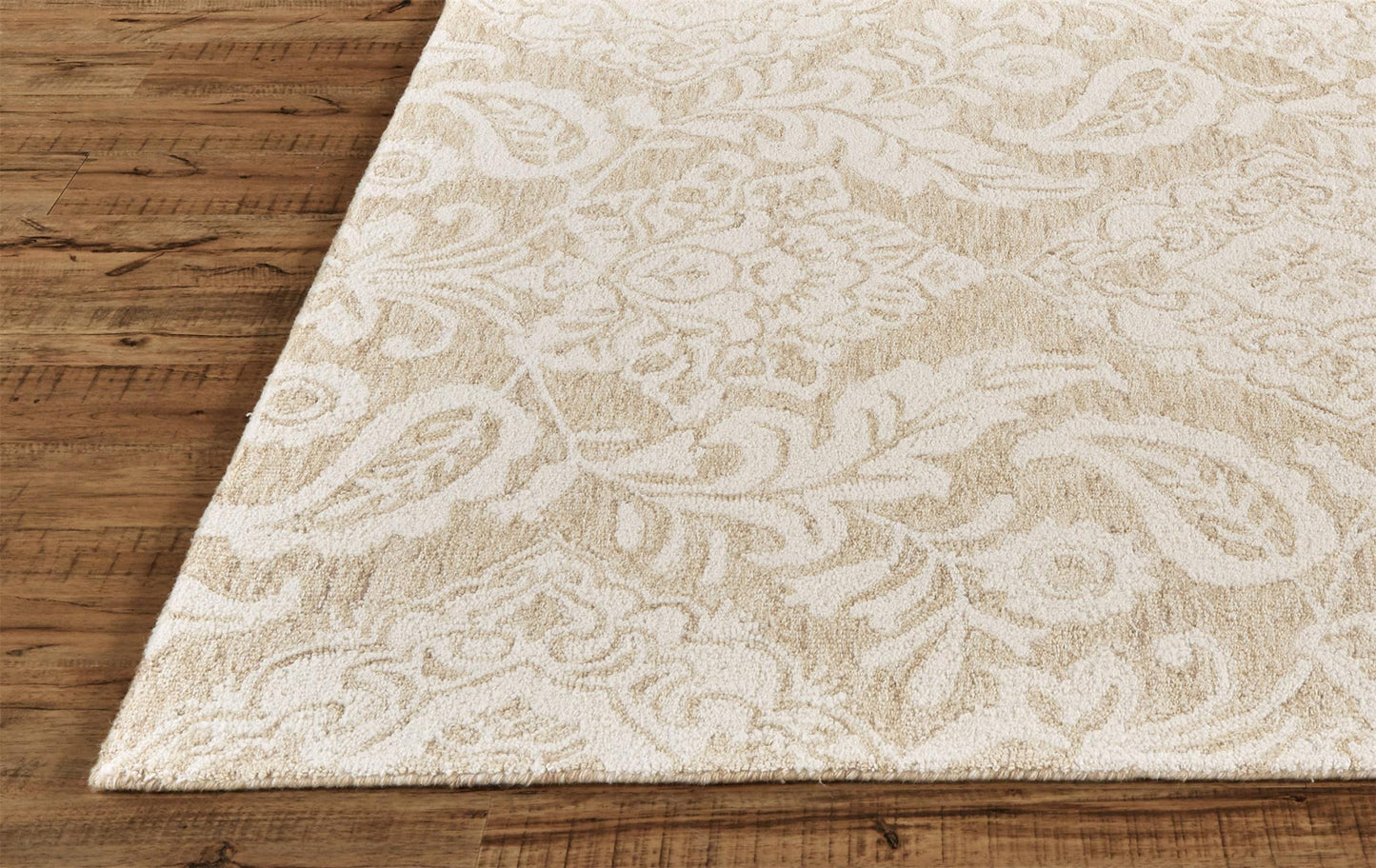 9' X 12' Blue And Ivory Wool Paisley Tufted Handmade Stain Resistant Area Rug