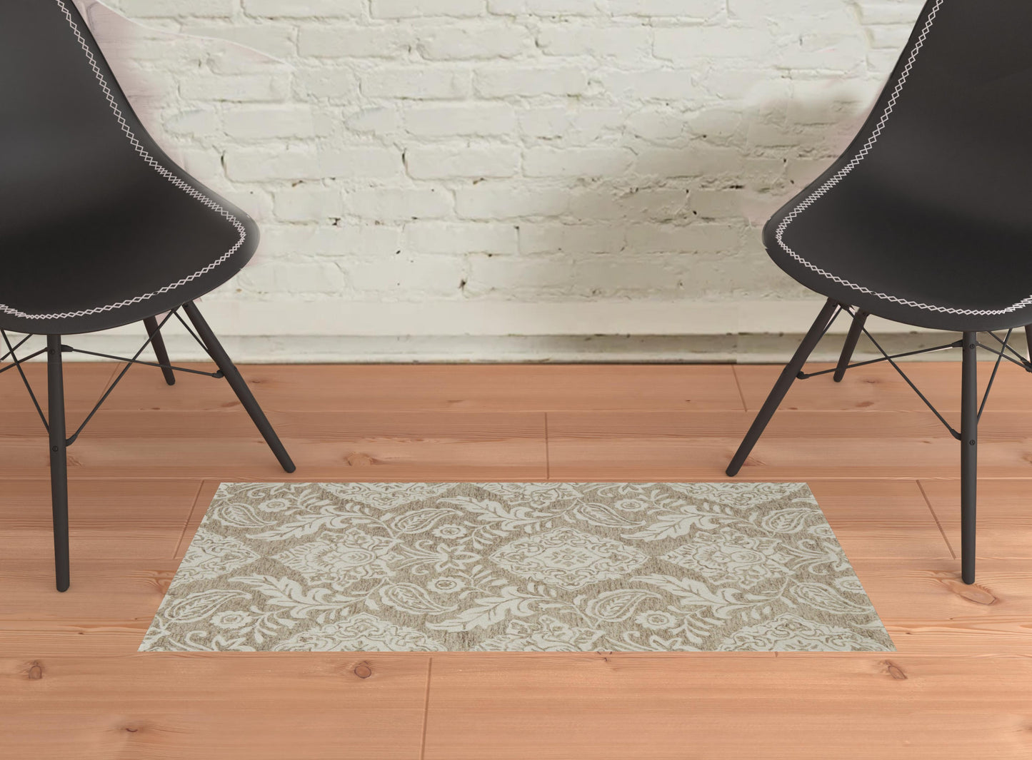 9' X 12' Blue And Ivory Wool Paisley Tufted Handmade Stain Resistant Area Rug