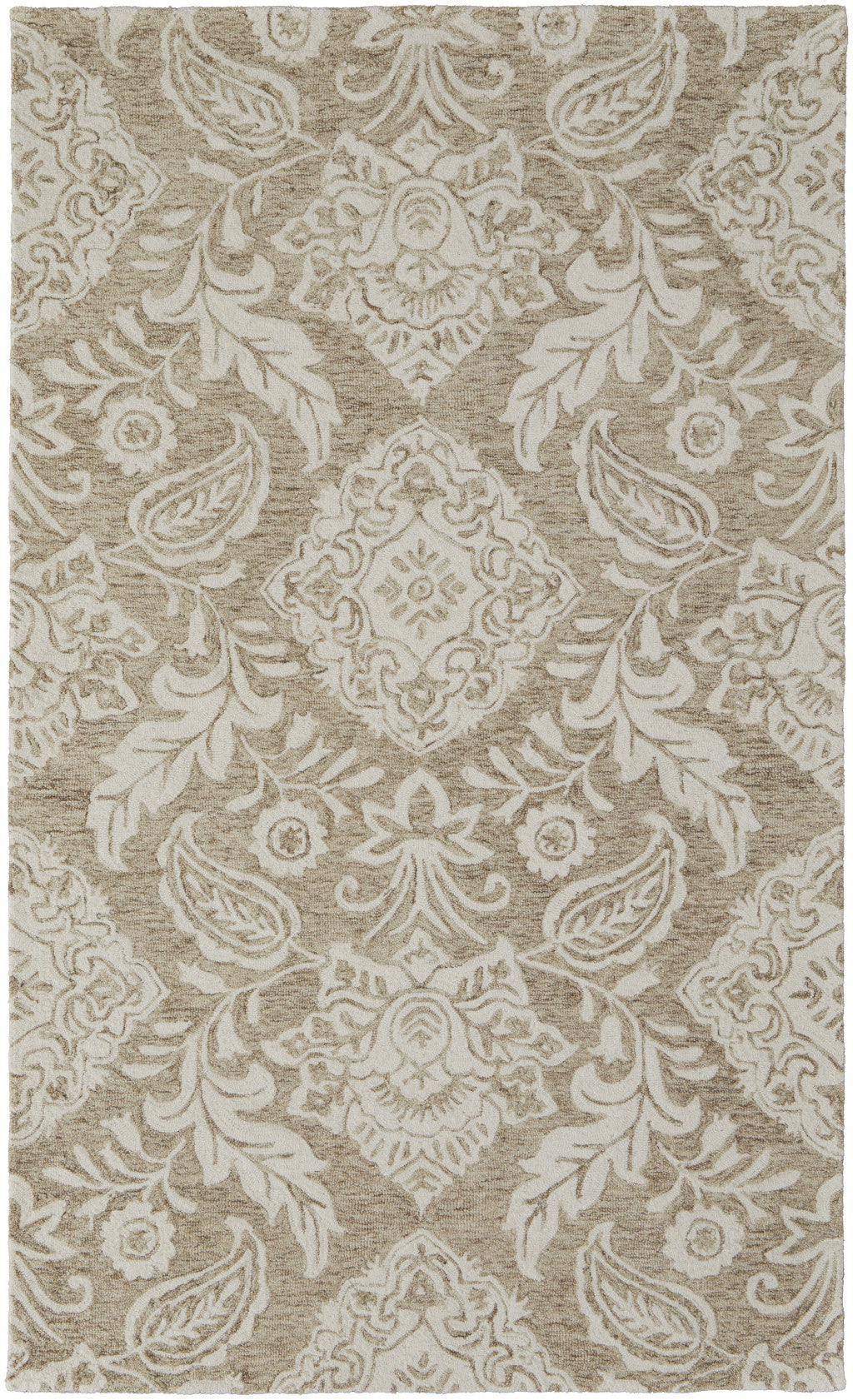 9' X 12' Blue And Ivory Wool Paisley Tufted Handmade Stain Resistant Area Rug