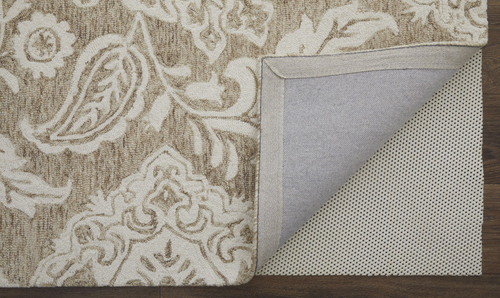 9' X 12' Blue And Ivory Wool Paisley Tufted Handmade Stain Resistant Area Rug