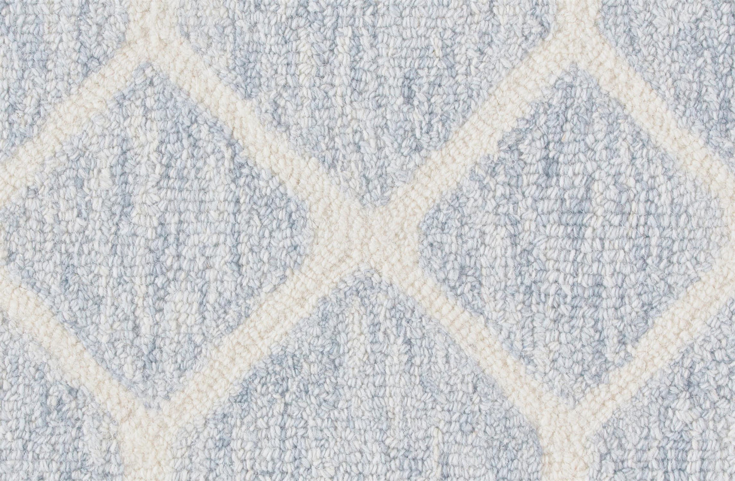 8' X 10' Blue And Ivory Wool Geometric Tufted Handmade Stain Resistant Area Rug
