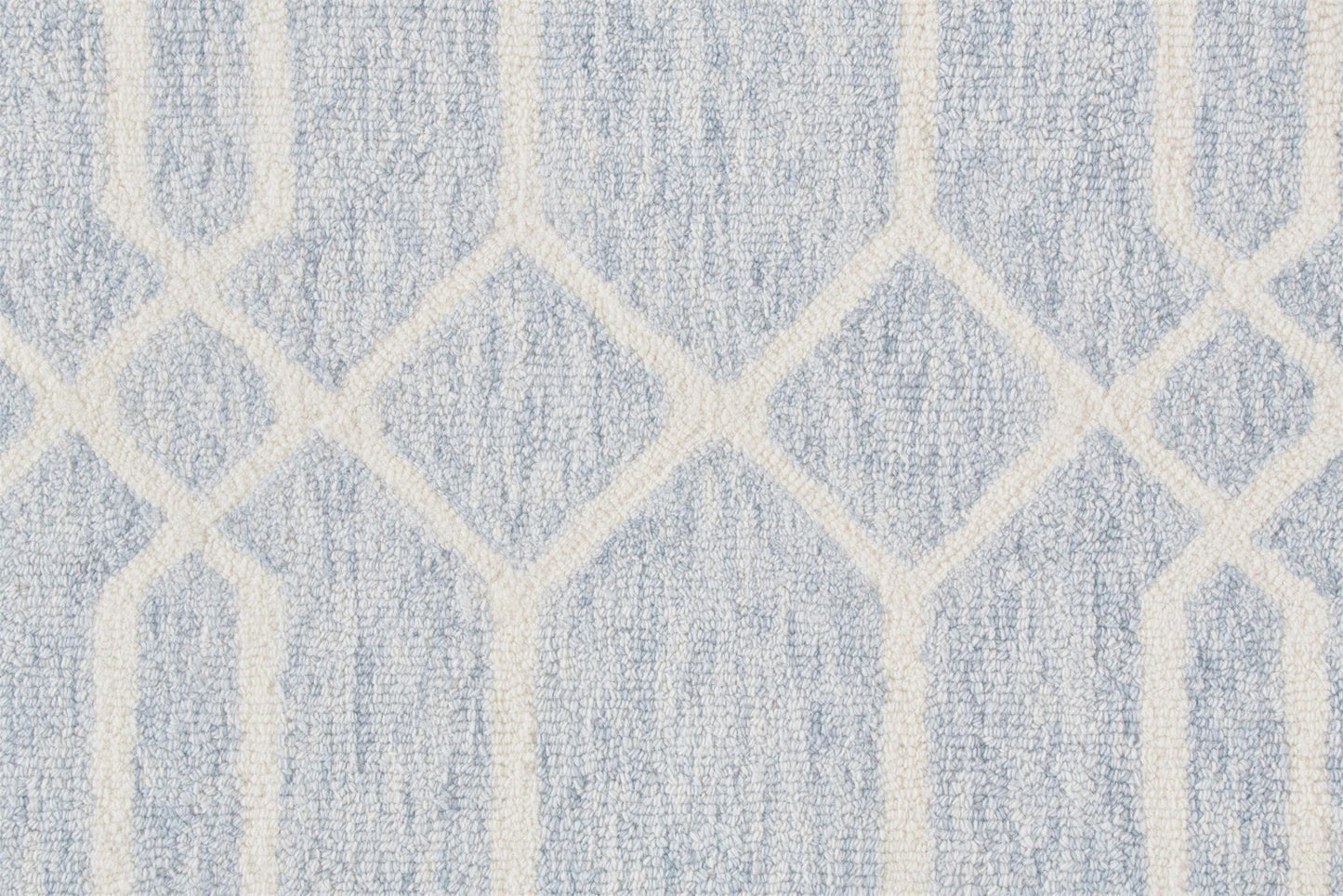 8' X 10' Blue And Ivory Wool Geometric Tufted Handmade Stain Resistant Area Rug