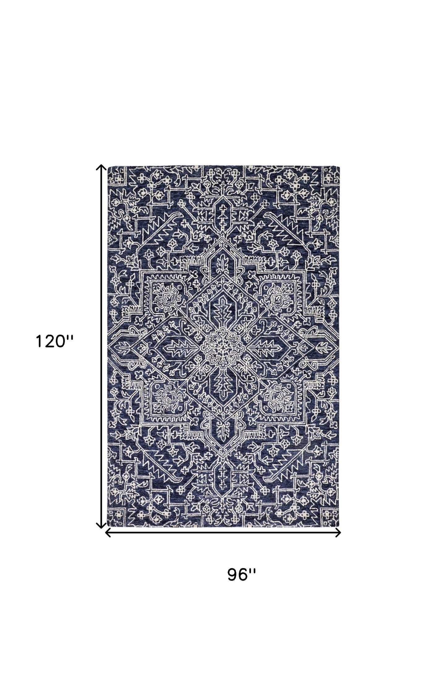 5' X 8' Ivory And Brown Wool Floral Tufted Handmade Stain Resistant Area Rug