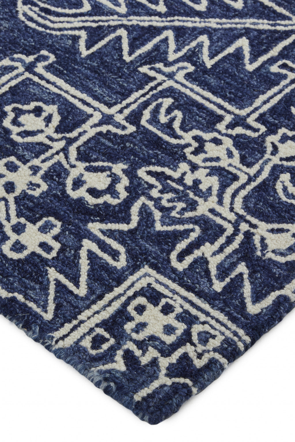 5' X 8' Ivory And Brown Wool Floral Tufted Handmade Stain Resistant Area Rug