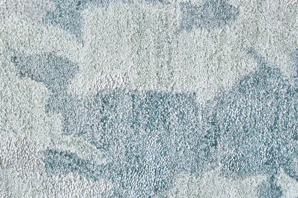 5' X 8' Blue Green And Silver Abstract Tufted Handmade Area Rug