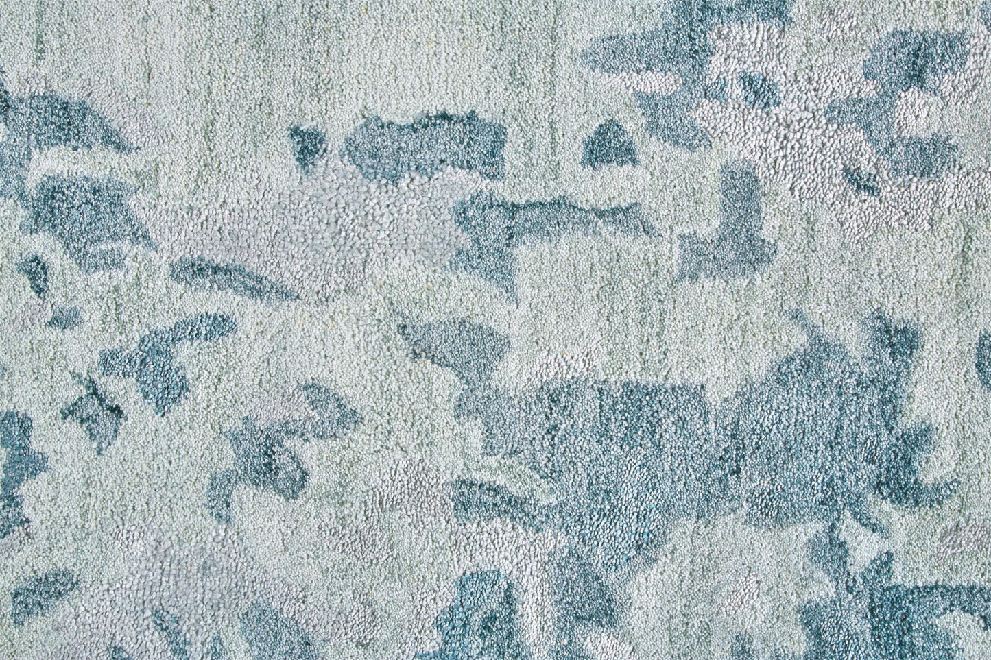 5' X 8' Blue Green And Silver Abstract Tufted Handmade Area Rug