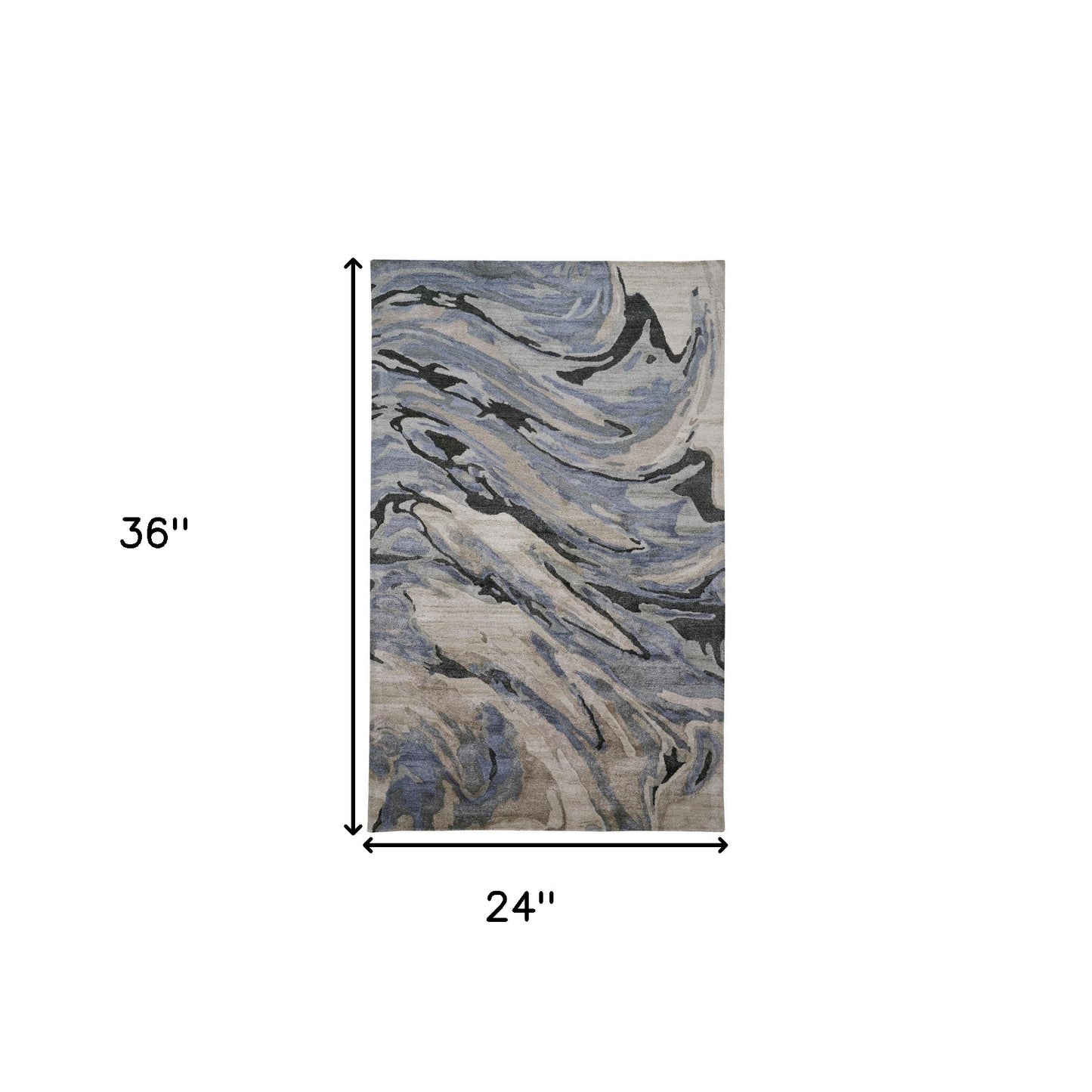 5' X 8' Blue Gray And Taupe Abstract Tufted Handmade Area Rug