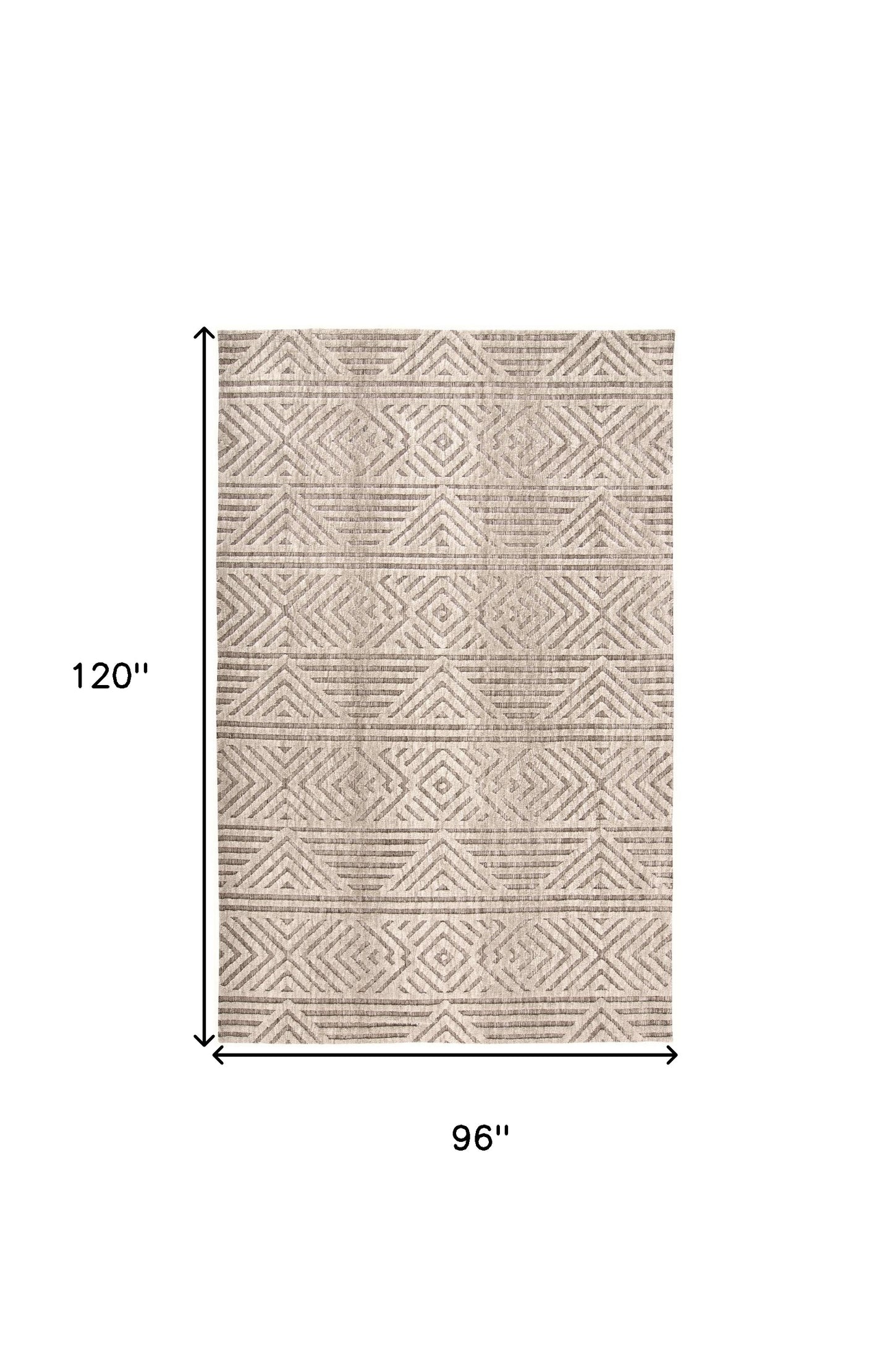 4' X 6' Tan Ivory And Brown Geometric Stain Resistant Area Rug