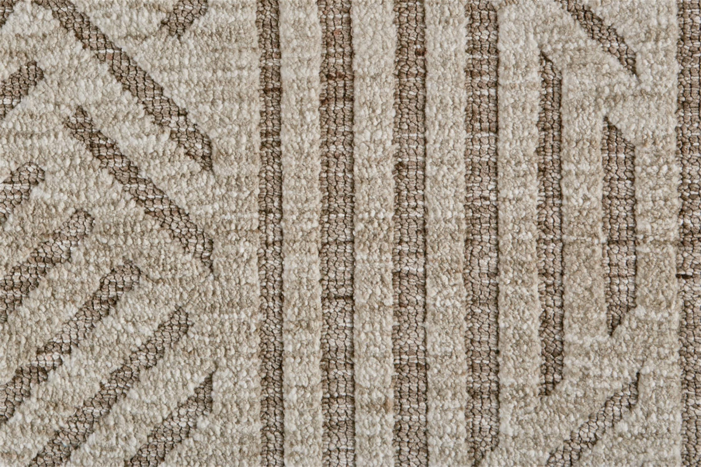 4' X 6' Tan Ivory And Brown Geometric Stain Resistant Area Rug