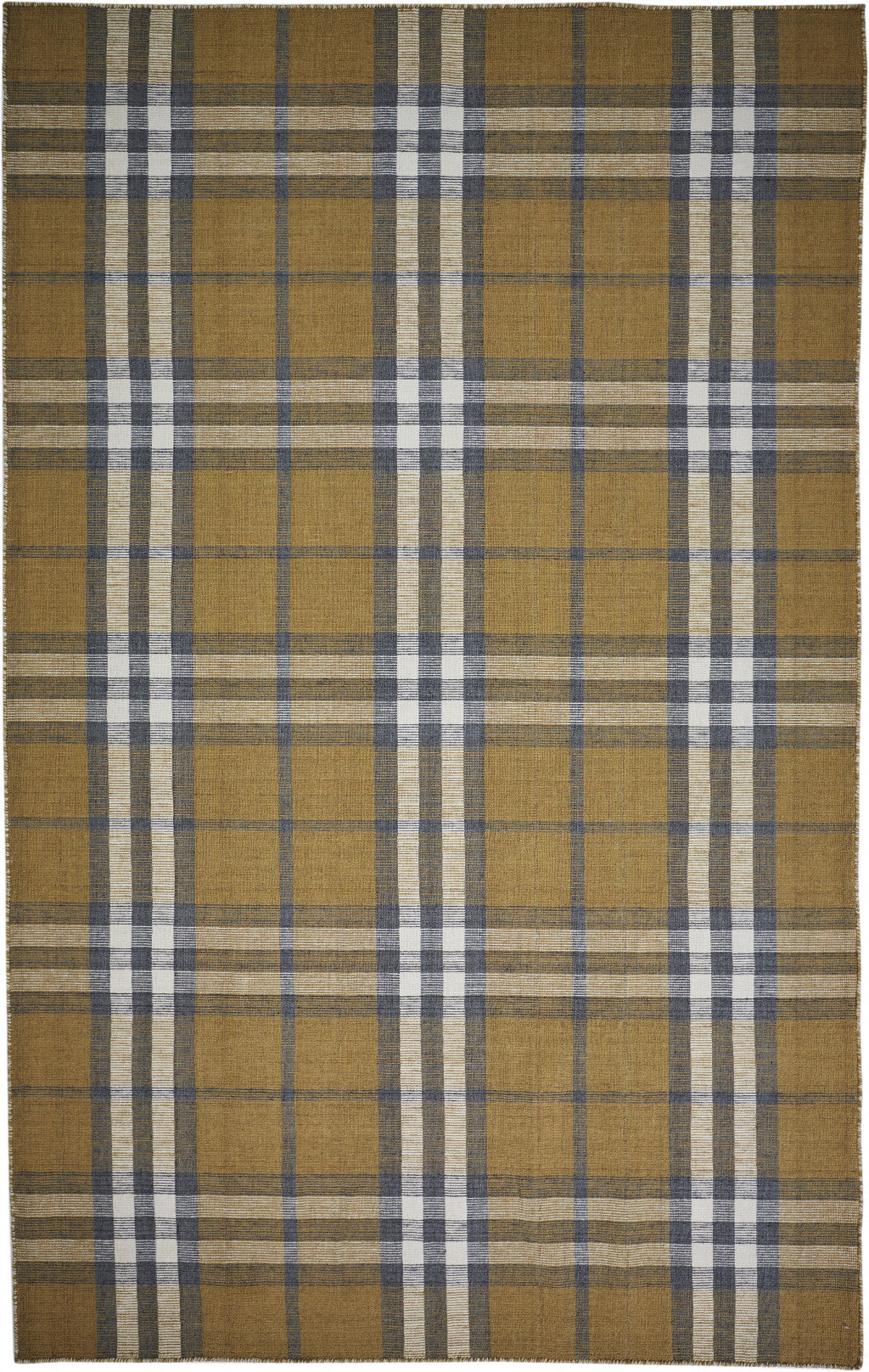 5' X 8' Ivory Blue And Black Abstract Hand Woven Stain Resistant Area Rug