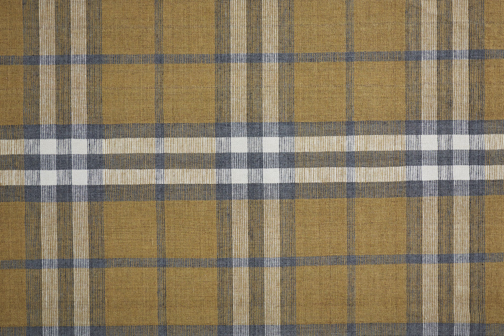 5' X 8' Ivory Blue And Black Abstract Hand Woven Stain Resistant Area Rug