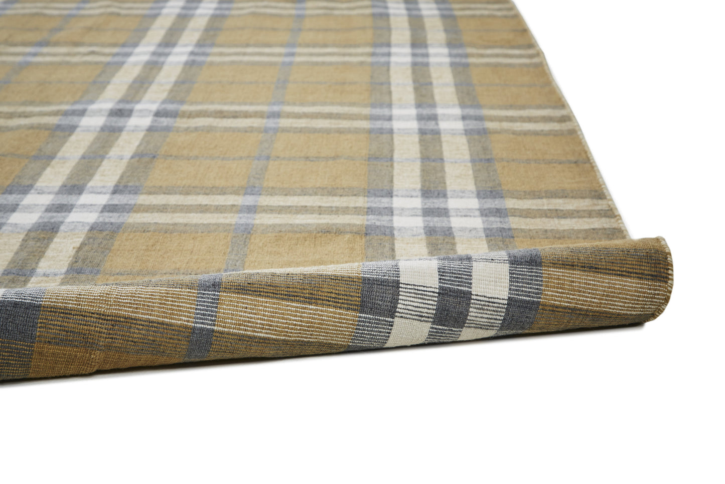 5' X 8' Ivory Blue And Black Abstract Hand Woven Stain Resistant Area Rug