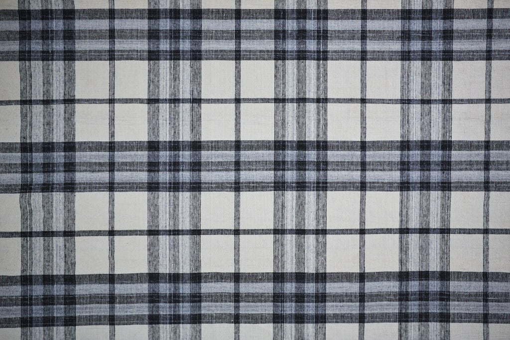 5' X 8' Ivory Blue And Black Abstract Hand Woven Stain Resistant Area Rug