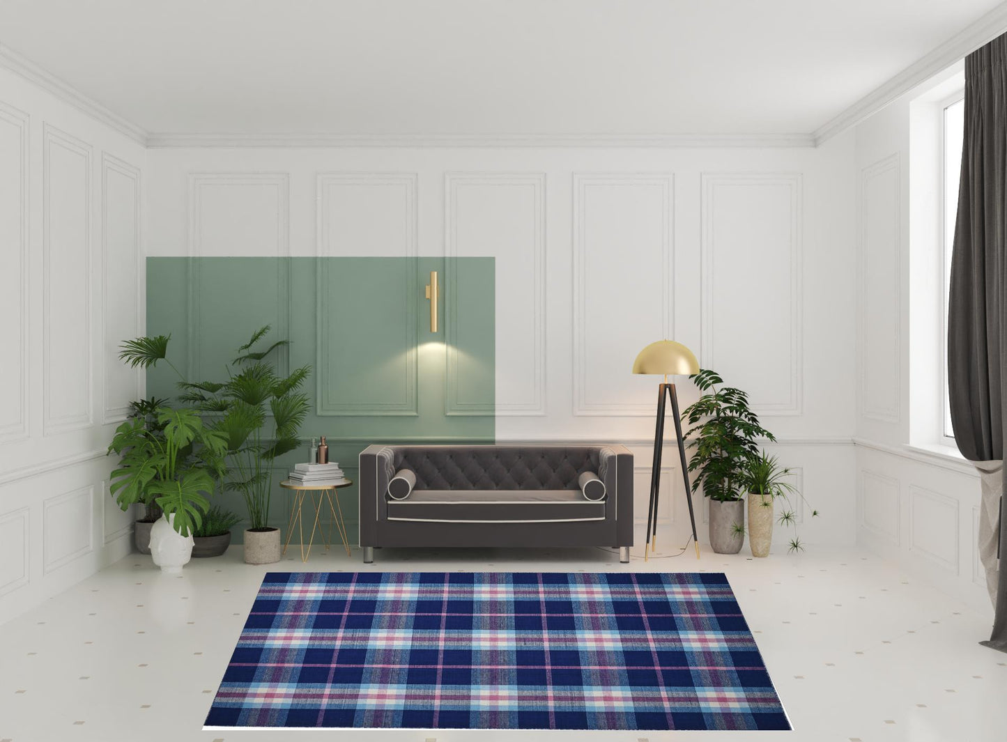 5' X 8' Ivory Blue And Black Abstract Hand Woven Stain Resistant Area Rug