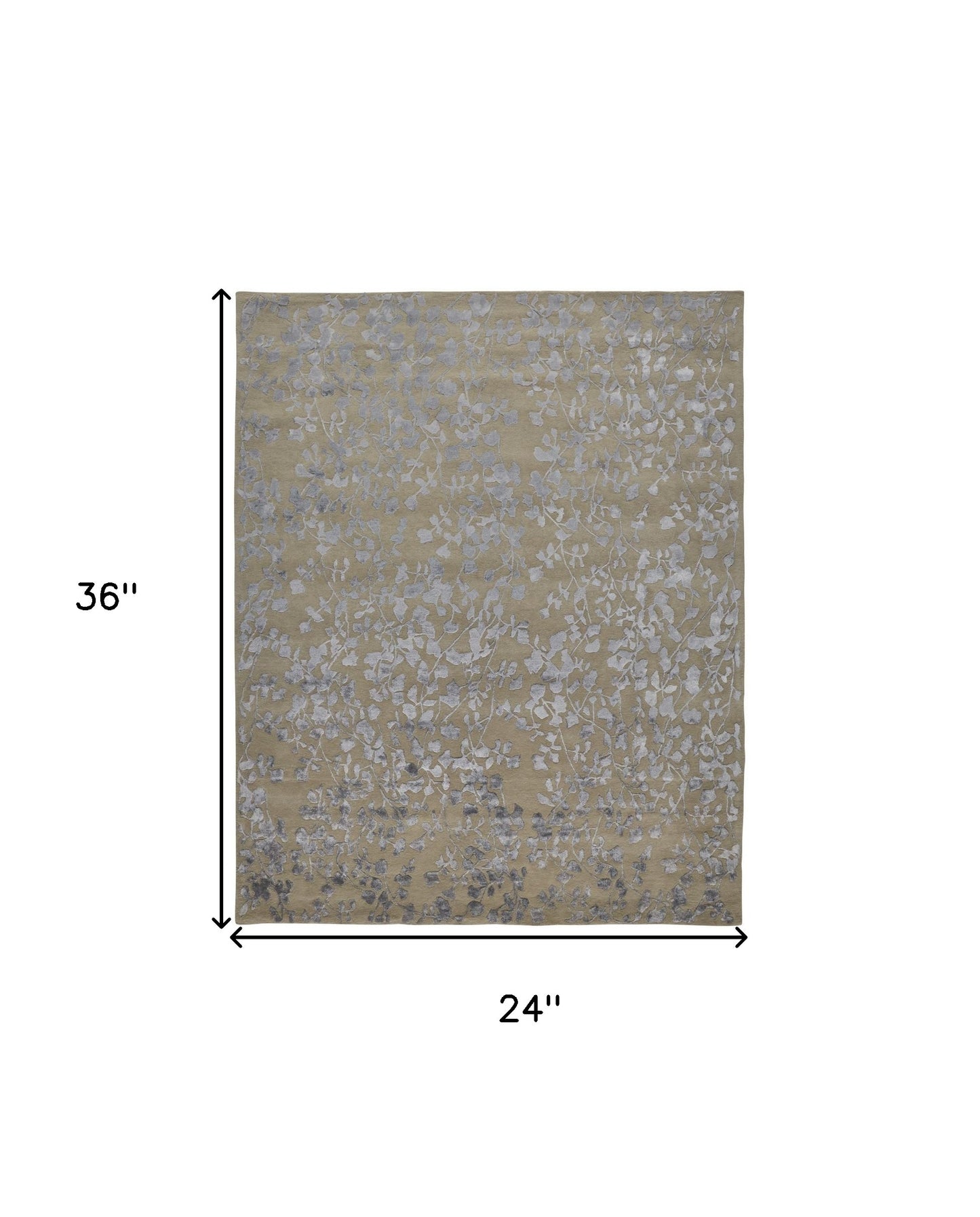 2' X 3' Ivory Tan And Gold Wool Floral Tufted Handmade Area Rug
