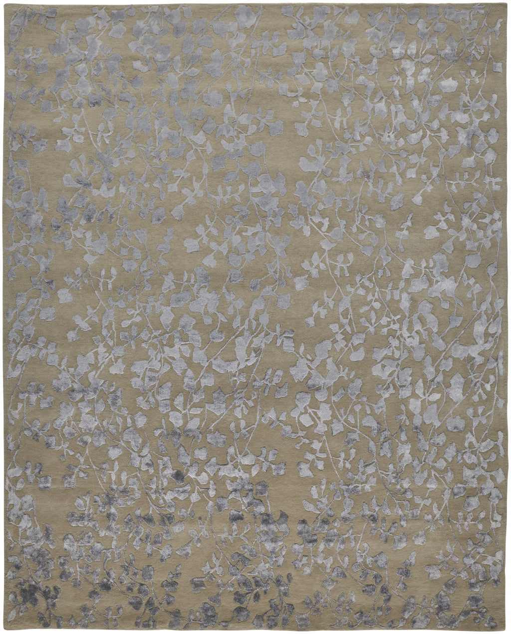 2' X 3' Ivory Tan And Gold Wool Floral Tufted Handmade Area Rug