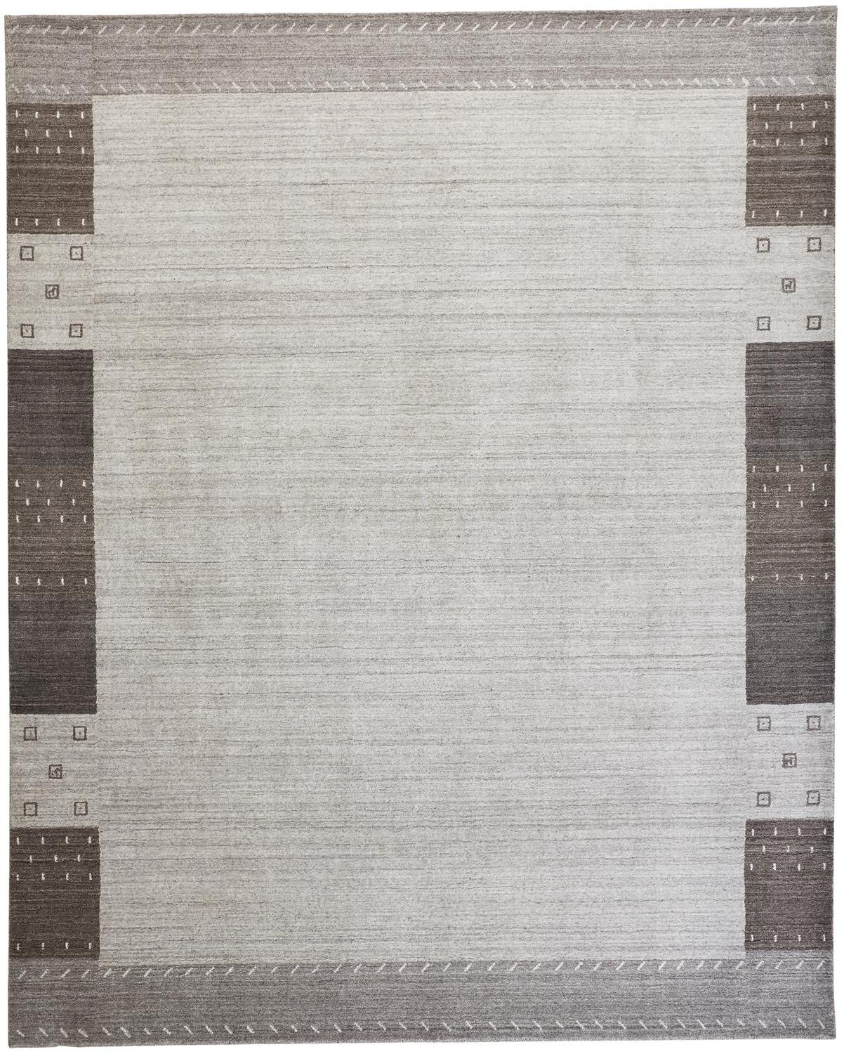 2' X 3' Gray Blue And Black Wool Hand Knotted Stain Resistant Area Rug