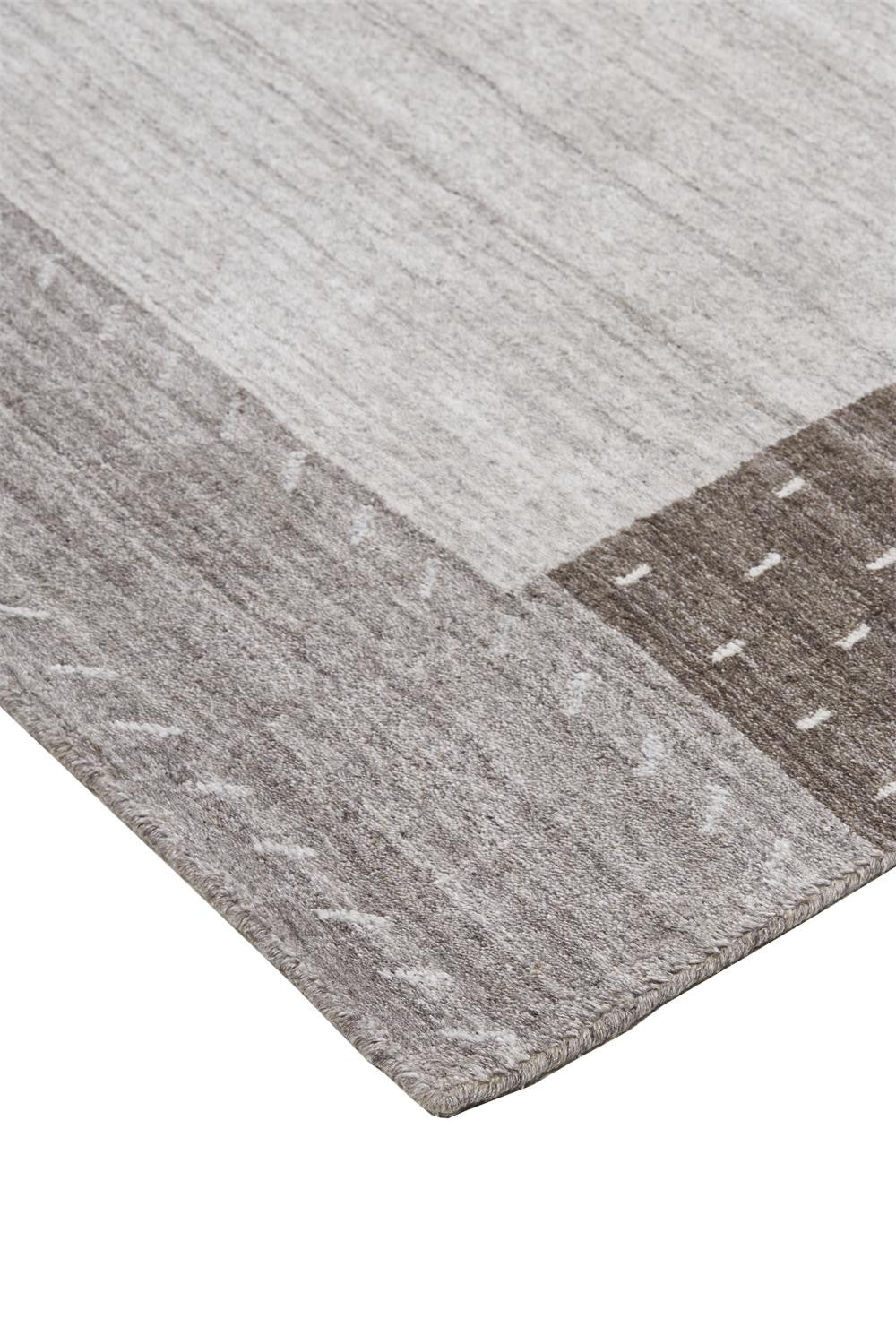 2' X 3' Gray Blue And Black Wool Hand Knotted Stain Resistant Area Rug