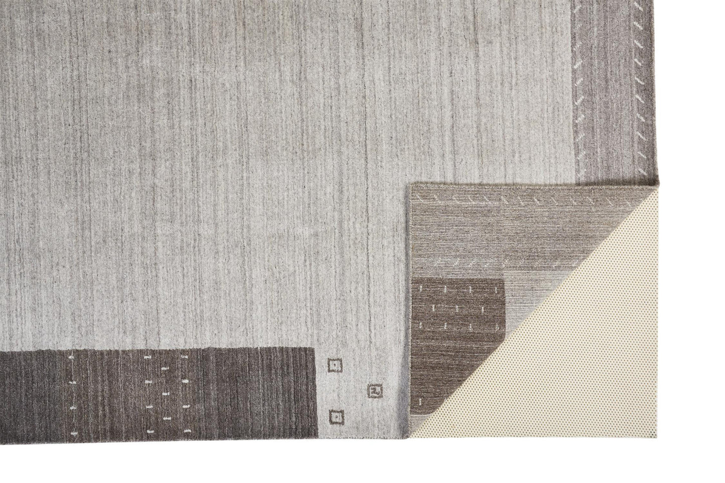 2' X 3' Gray Blue And Black Wool Hand Knotted Stain Resistant Area Rug