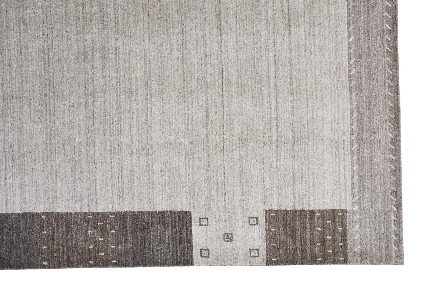 2' X 3' Gray Blue And Black Wool Hand Knotted Stain Resistant Area Rug
