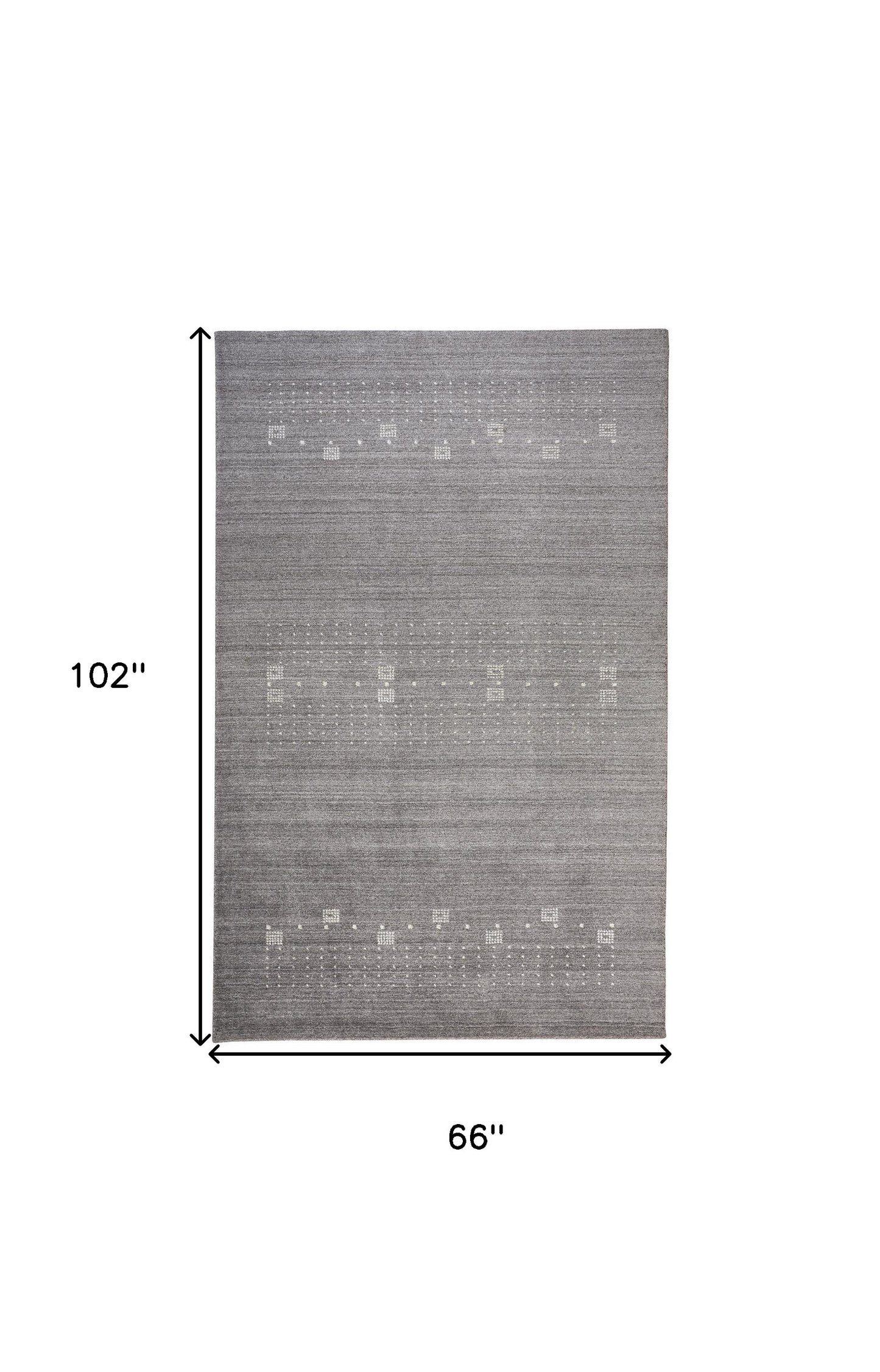 5' X 8' Gray And Ivory Wool Hand Knotted Stain Resistant Area Rug