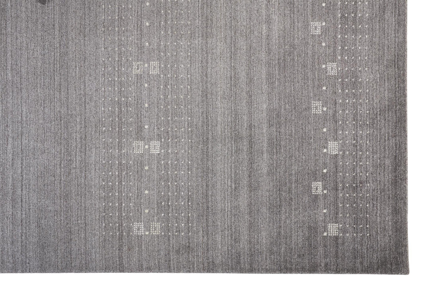 5' X 8' Gray And Ivory Wool Hand Knotted Stain Resistant Area Rug