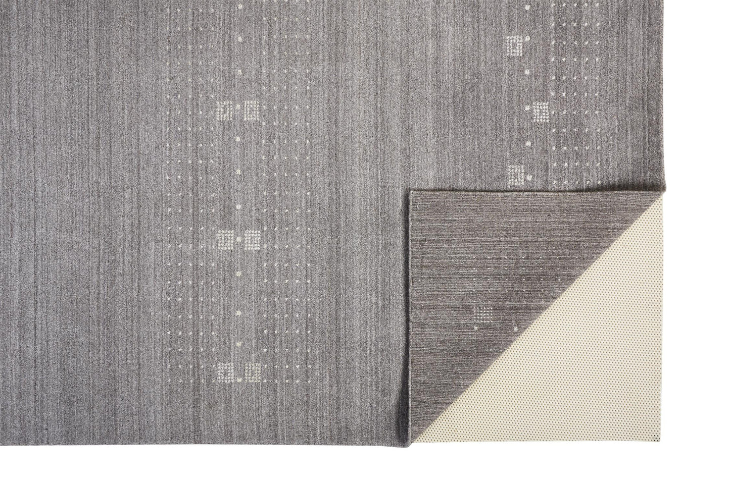 5' X 8' Gray And Ivory Wool Hand Knotted Stain Resistant Area Rug