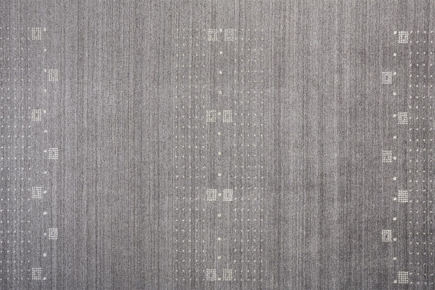 5' X 8' Gray And Ivory Wool Hand Knotted Stain Resistant Area Rug