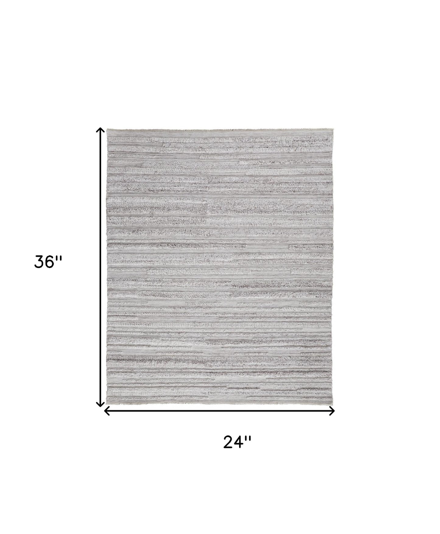 10' X 14' Gray Silver And Ivory Striped Hand Woven Stain Resistant Area Rug