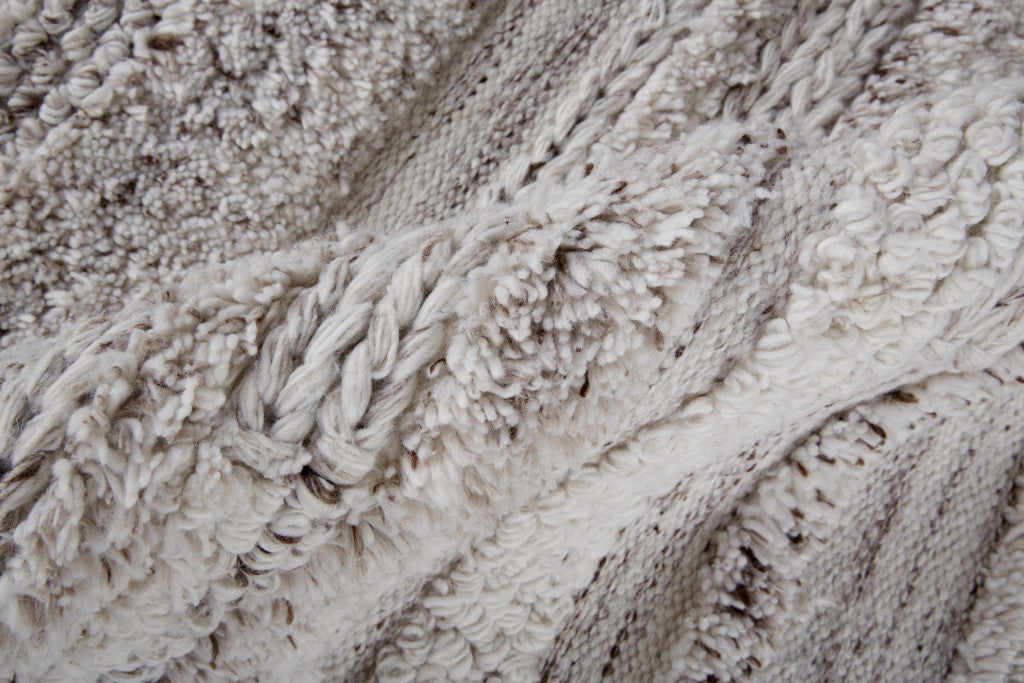 10' X 14' Gray Silver And Ivory Striped Hand Woven Stain Resistant Area Rug