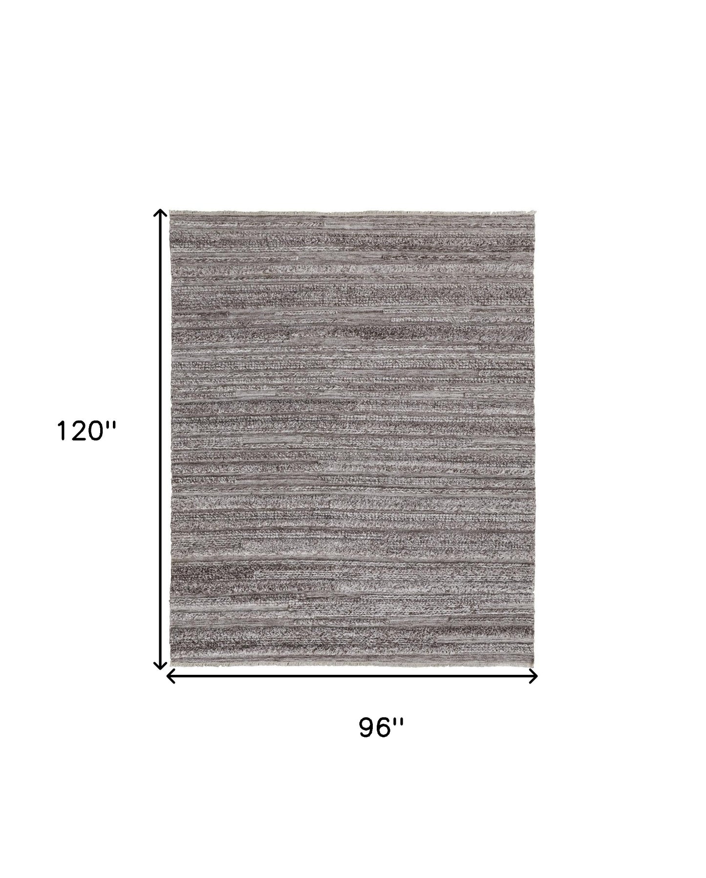 10' X 14' Gray Silver And Ivory Striped Hand Woven Stain Resistant Area Rug