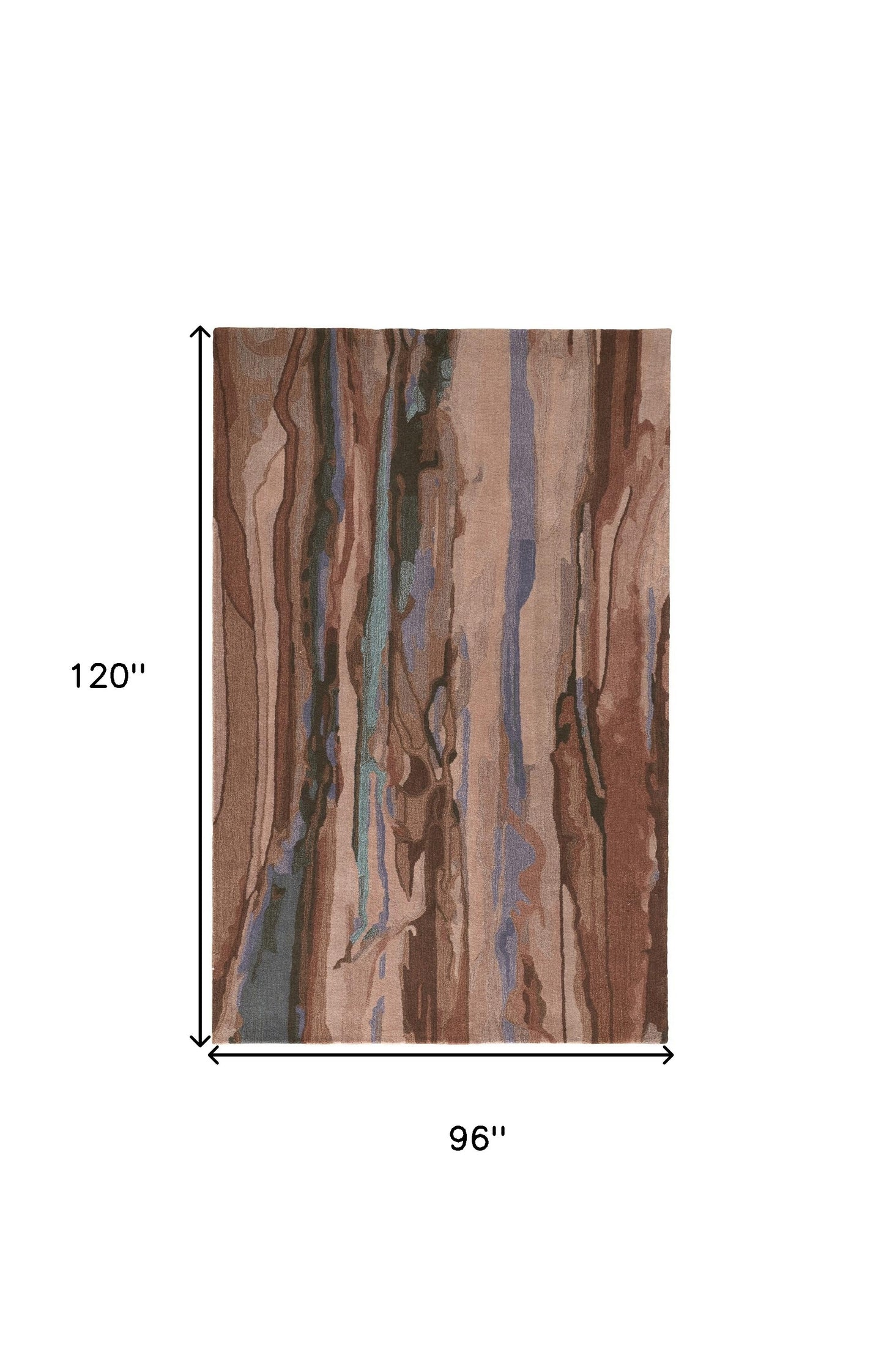8' X 10' Blue Red And Ivory Wool Abstract Tufted Handmade Stain Resistant Area Rug