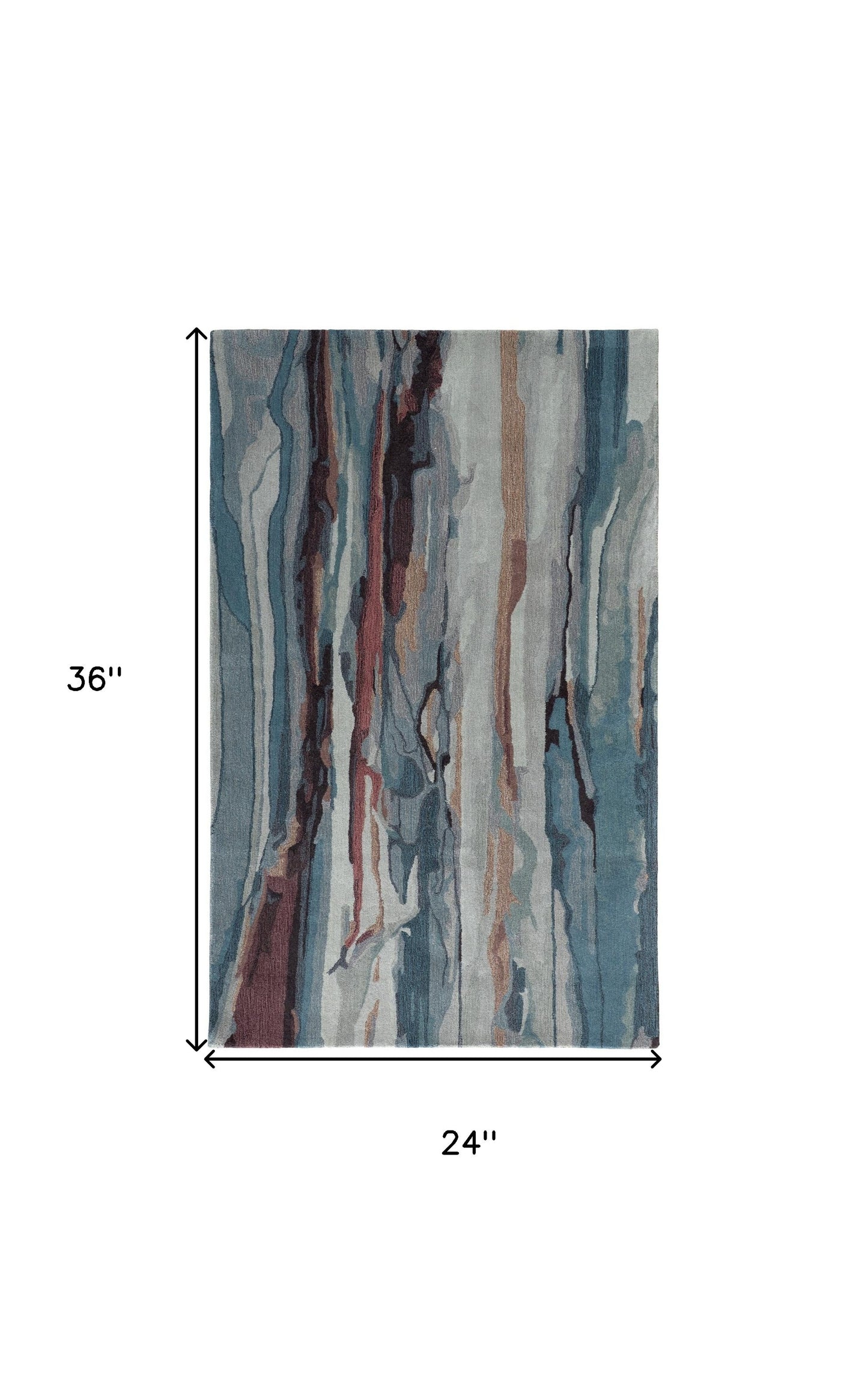 8' X 10' Blue Red And Ivory Wool Abstract Tufted Handmade Stain Resistant Area Rug