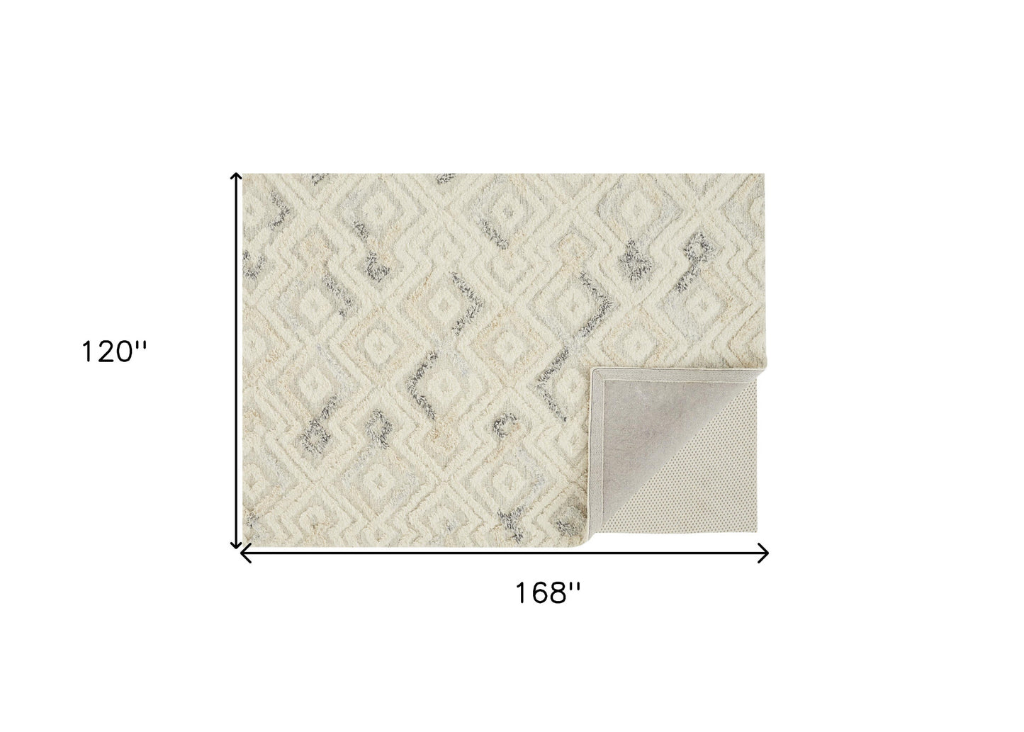 4' X 6' Gray And Ivory Wool Geometric Tufted Handmade Area Rug