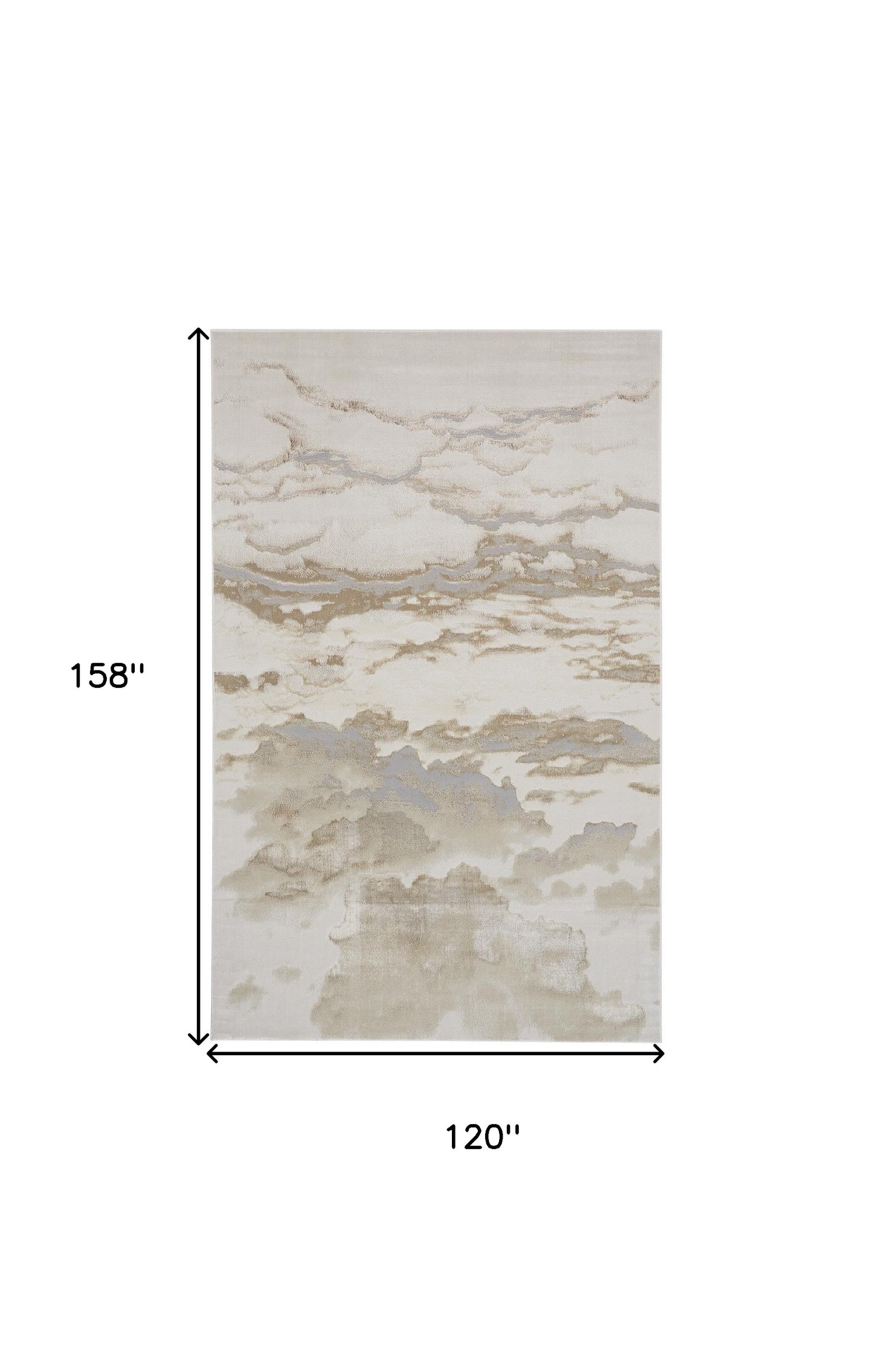 4' X 6' Ivory Tan And Gray Abstract Area Rug