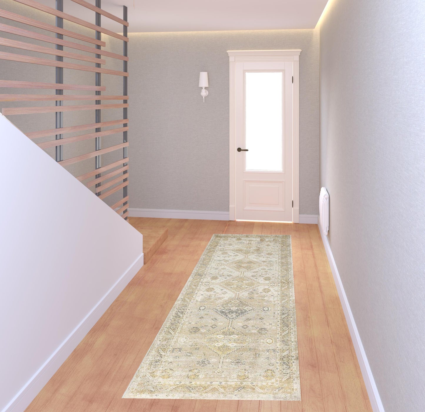 4' X 6' Gold And Ivory Floral Area Rug